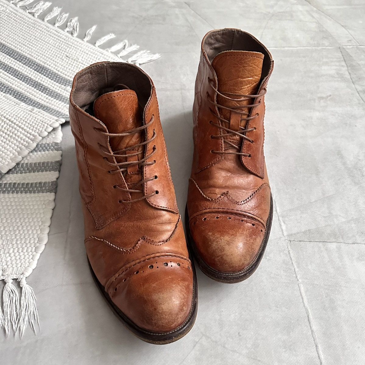Dirk Bikkembergs 00s Moma Brogue Derby Lace Up Boots Avantgarde Guidi Vibe Size US 12 / EU 45 - 4 Thumbnail