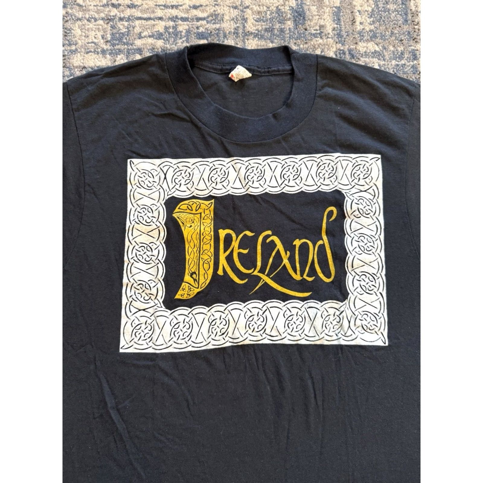 Vintage VINTAGE Ireland Celtic Knot T Shirt Sinn Fein The Troubles Noraid 80s Black Crew Neck Short Sleeve M Men Screen Stars 80s T-Shirt Size US M / EU 48-50 / 2 - 2 Thumbnail