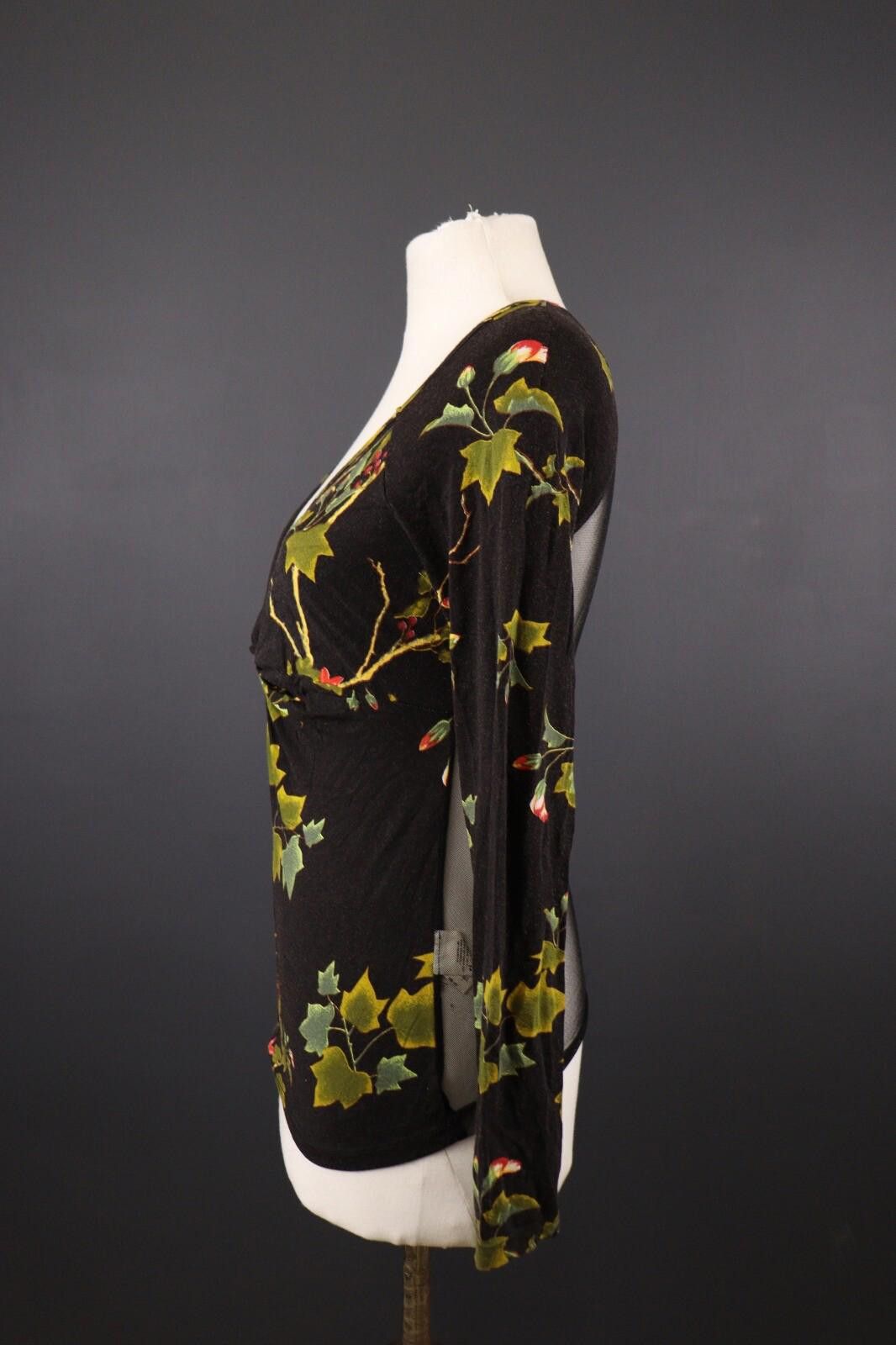 Roberto Cavalli Roberto Cavalli Multicolor Floral Mesh Blouse Shirt Size L Size L / US 10 / IT 46 - 4 Thumbnail