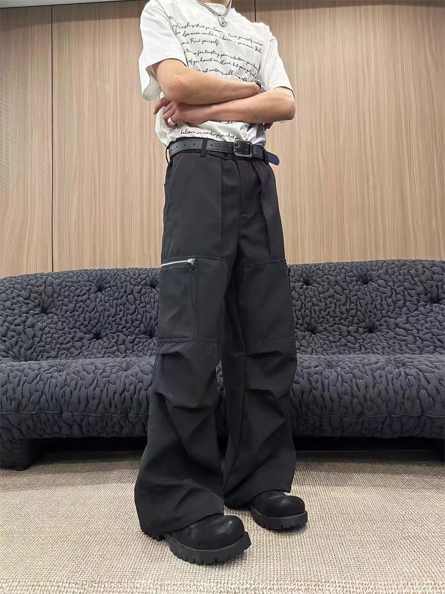 Japanese Brand × Vintage Casual Wide Leg Zipper Trousers Black Size US 34 / EU 50 - 2 Thumbnail