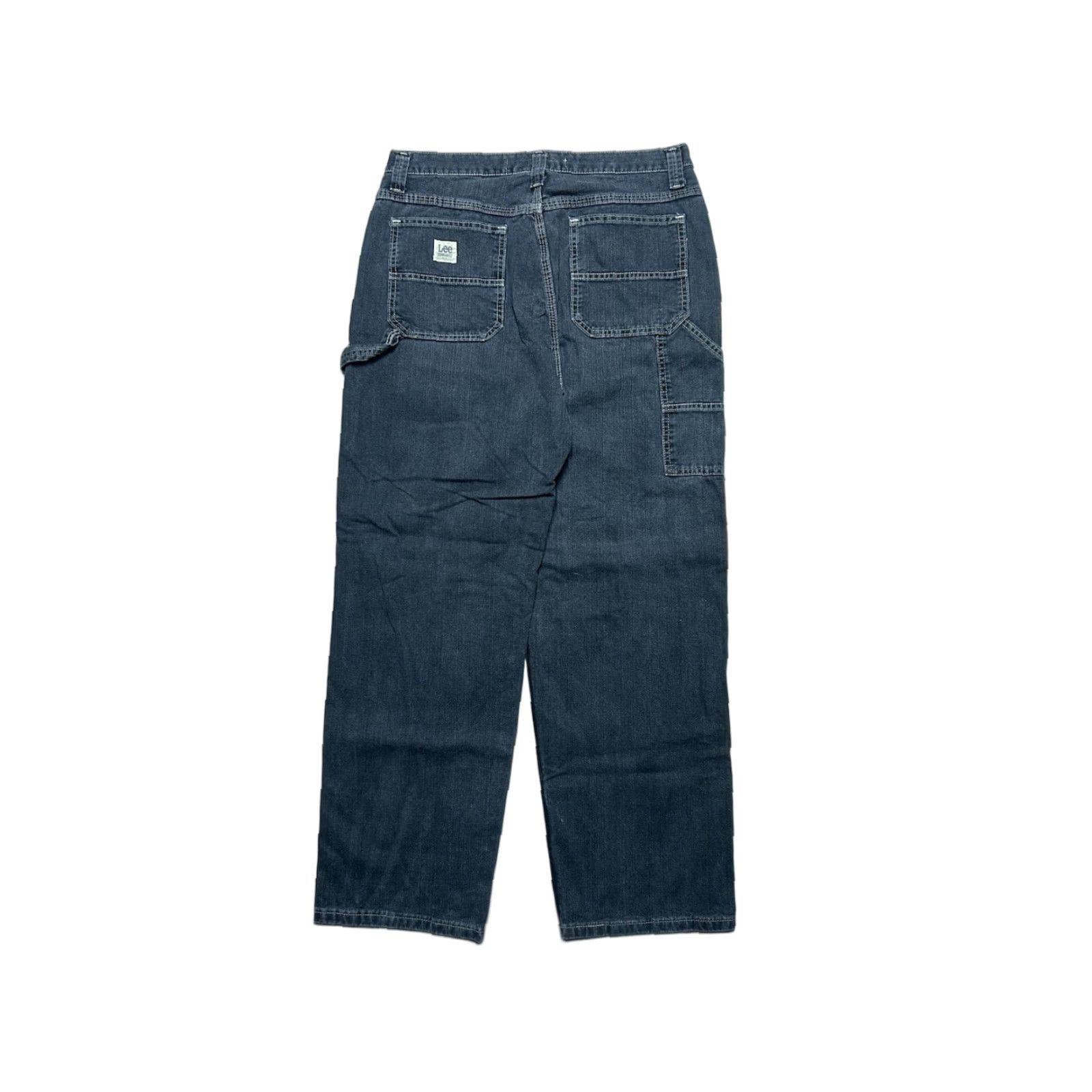 VINTAGE Lee Jeans Carpenter Black Denim Wide-Leg Baggy 33x31 Men Regular Denim Black Goth Skater