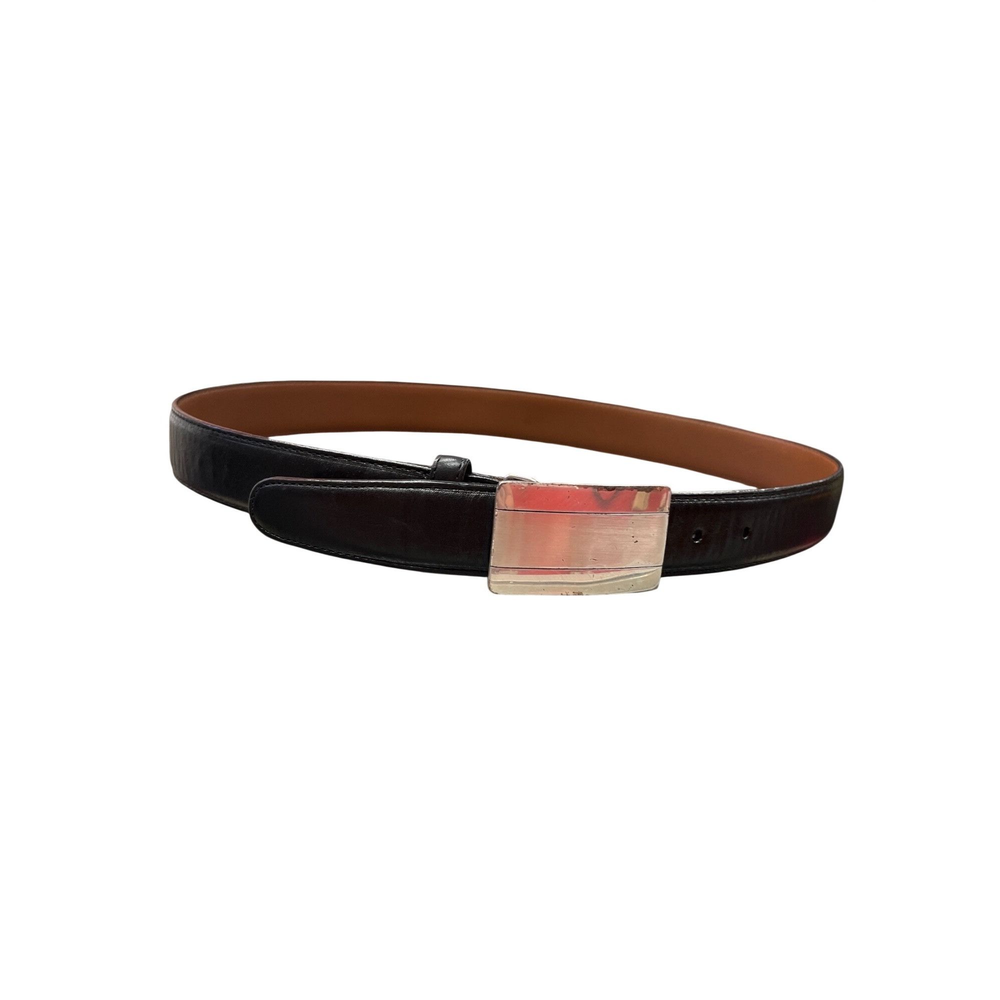 Brighton Brighton VTG mens black leather silver buckle belt sz 34, 41 Size 34 - 15 Thumbnail
