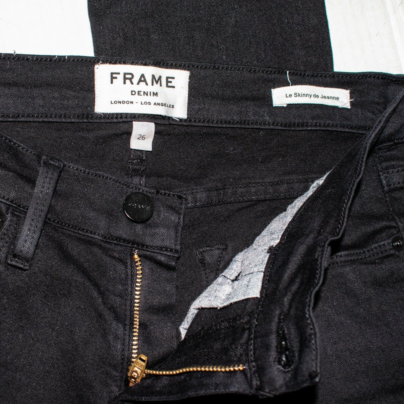 Frame FRAME Denim Women's Le Skinny De Jeanne Jeans Ripped Size 26" / US 2 / IT 38 - 2 Thumbnail