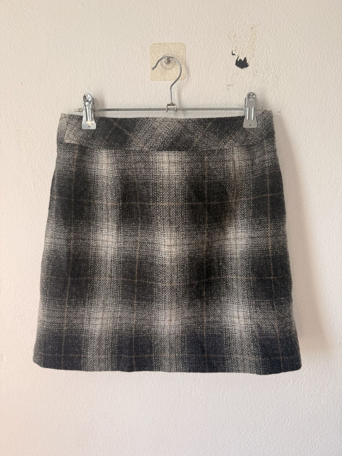 Burberry Prorsum VINTAGE BURBERRY’S BLUE LABEL SHADOW PLAID WOOL MINI SKIRT Size 26" / US 2 / IT 38 - 3 Thumbnail