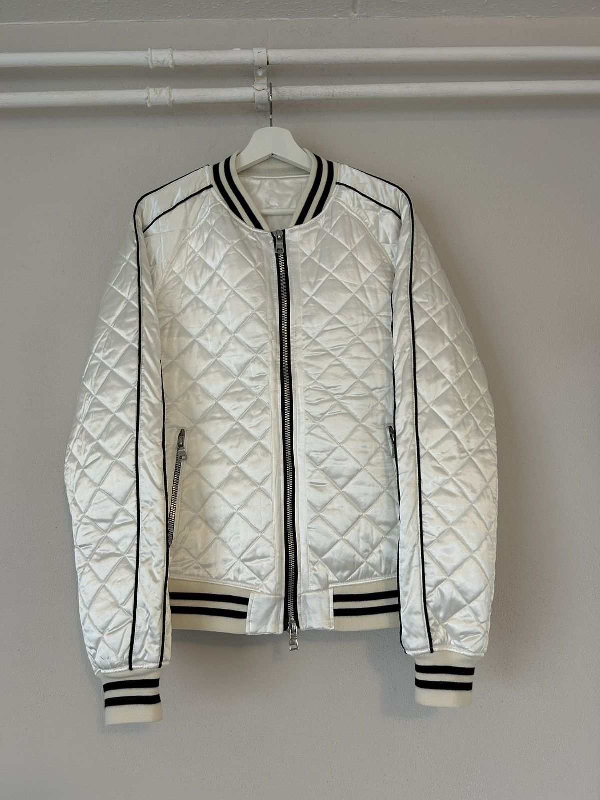Balmain Satin Quilted Bomber Size US L / EU 52-54 / 3 - 2 Thumbnail