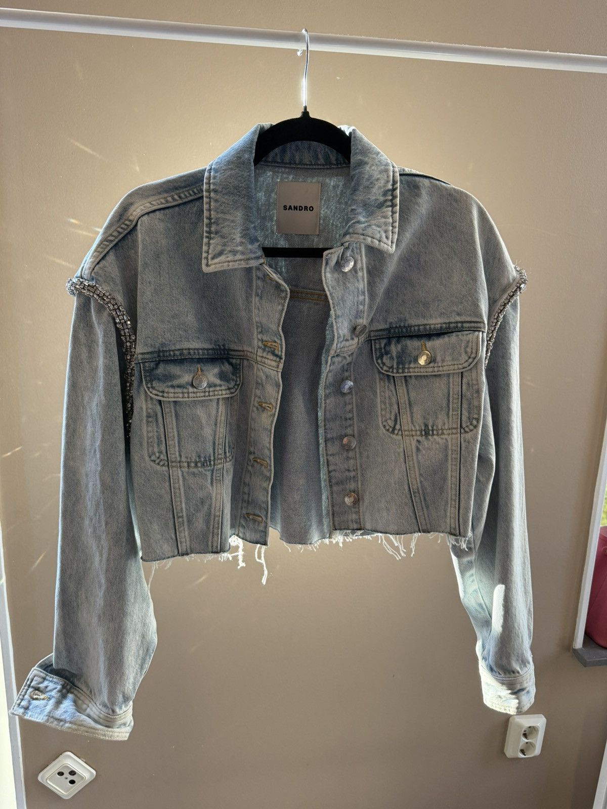 Sandro Sandro rhinestone jeans jacket Size S / US 4 / IT 40 - 1 Thumbnail