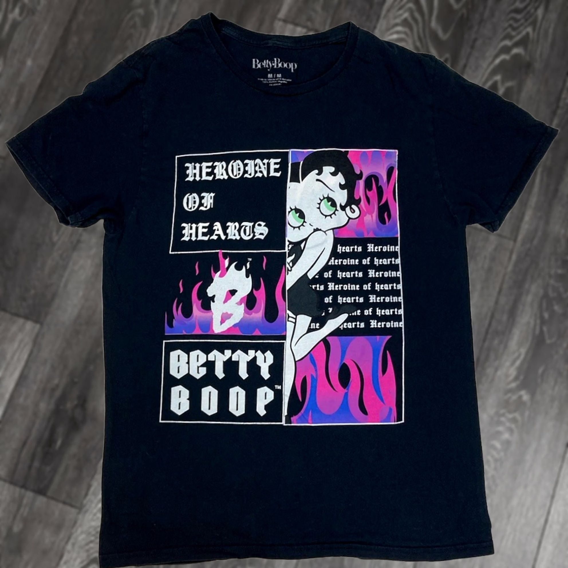 Vintage Betty Boop T-Shirt Women Medium Black Short Sleeve Crew Neck Pullover Casual Shirt Size M / US 6-8 / IT 42-44 - 1 Thumbnail
