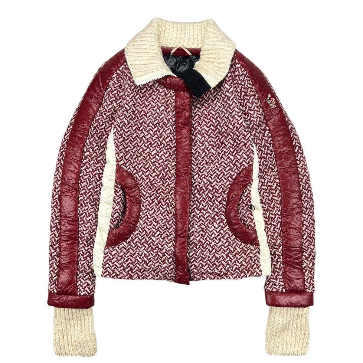 Moncler Grenoble Red Moncler Grenoble Penny Tweed Wool Down Jacket Size XS / US 0-2 / IT 36-38 - 1 Thumbnail