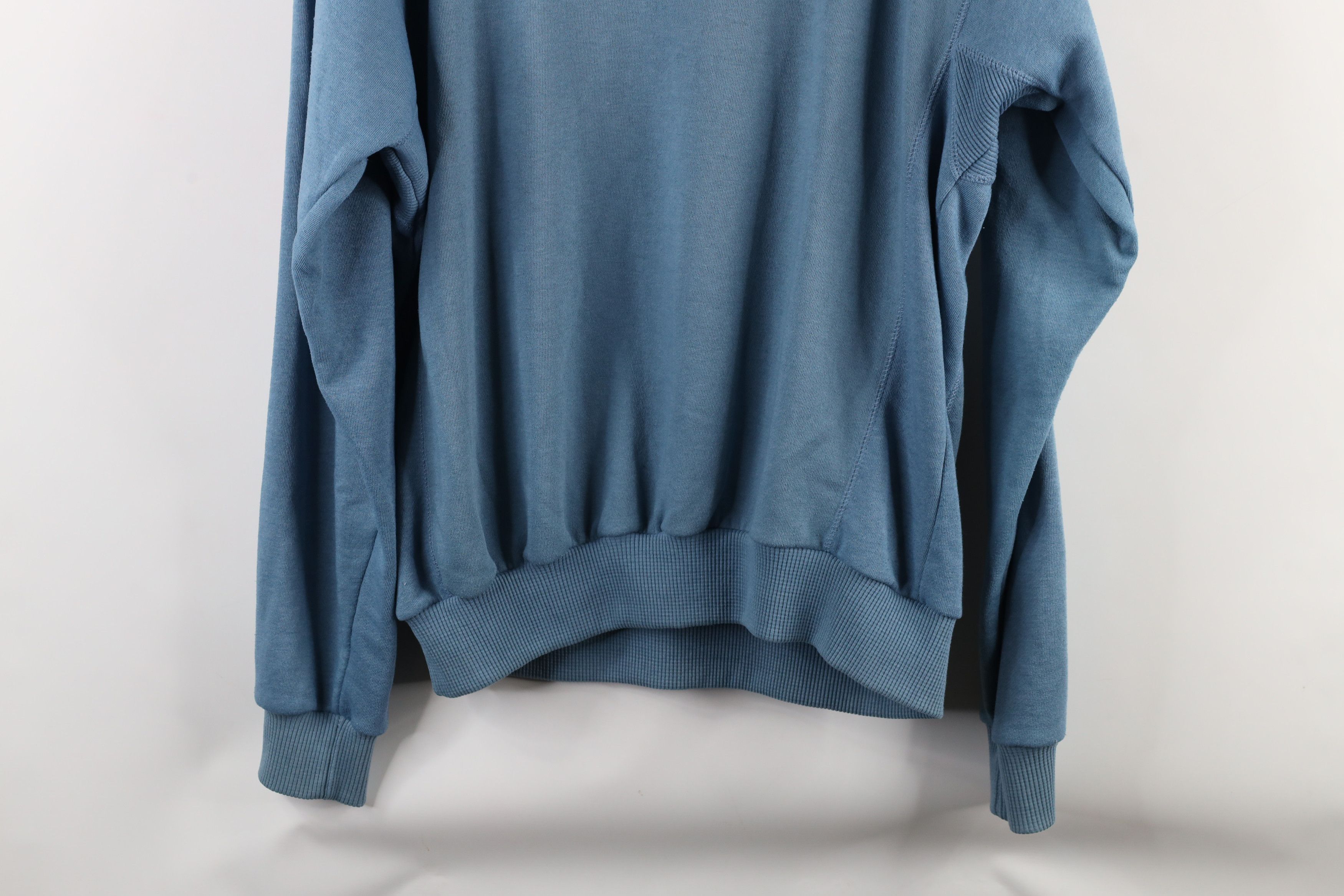 Vintage Vintage 90s Streetwear Blank Henley Pullover Sweatshirt Blue Size US L / EU 52-54 / 3 - 11 Thumbnail