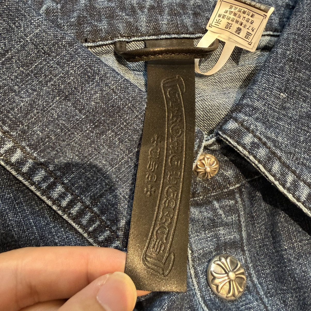 Chrome Hearts Cross Patch Silver Button Denim Shirt