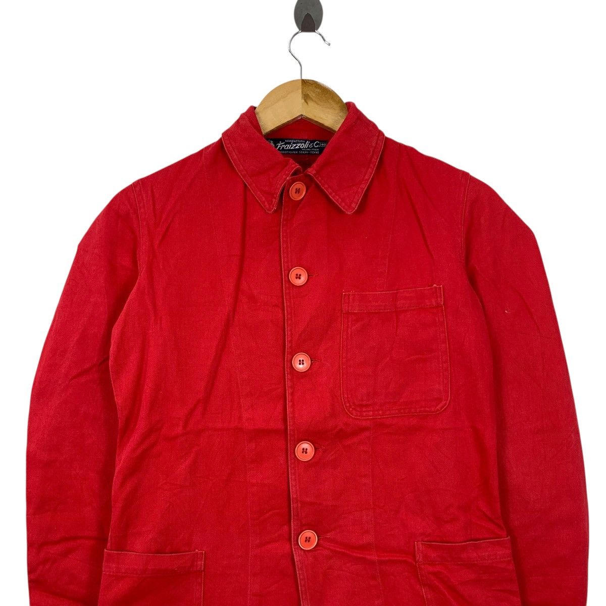 Vintage Vintage 80s FRAIZZOLI & Co Milano Italia Red Coat Jacket Size S / US 4 / IT 40 - 2 Thumbnail