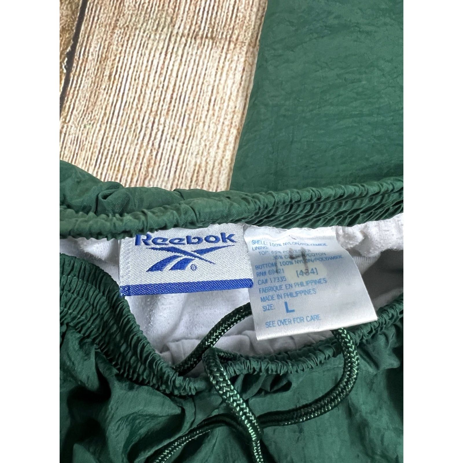 Reebok VINTAGE 90s Reebok Windbreaker Jogger Track Pants Green Size L Mens Size US 33 - 6 Thumbnail