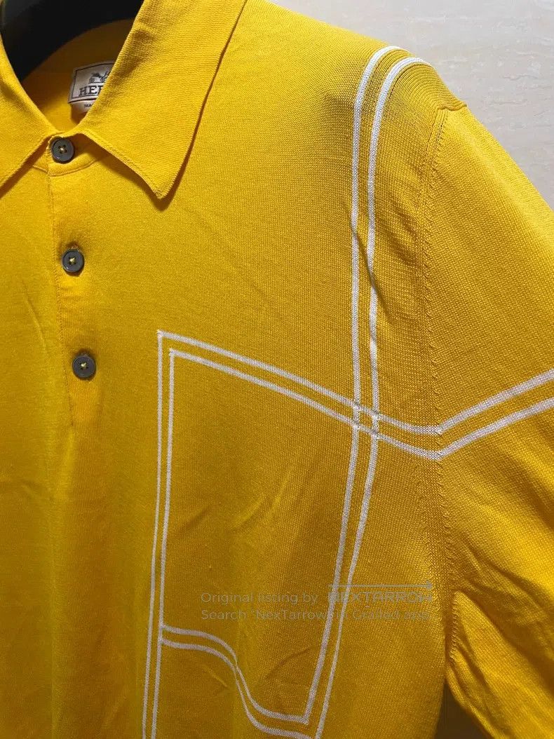 Hermes Hermes Knitted polo shirt with 3 buttons Size US S / EU 44-46 / 1 - 6 Thumbnail