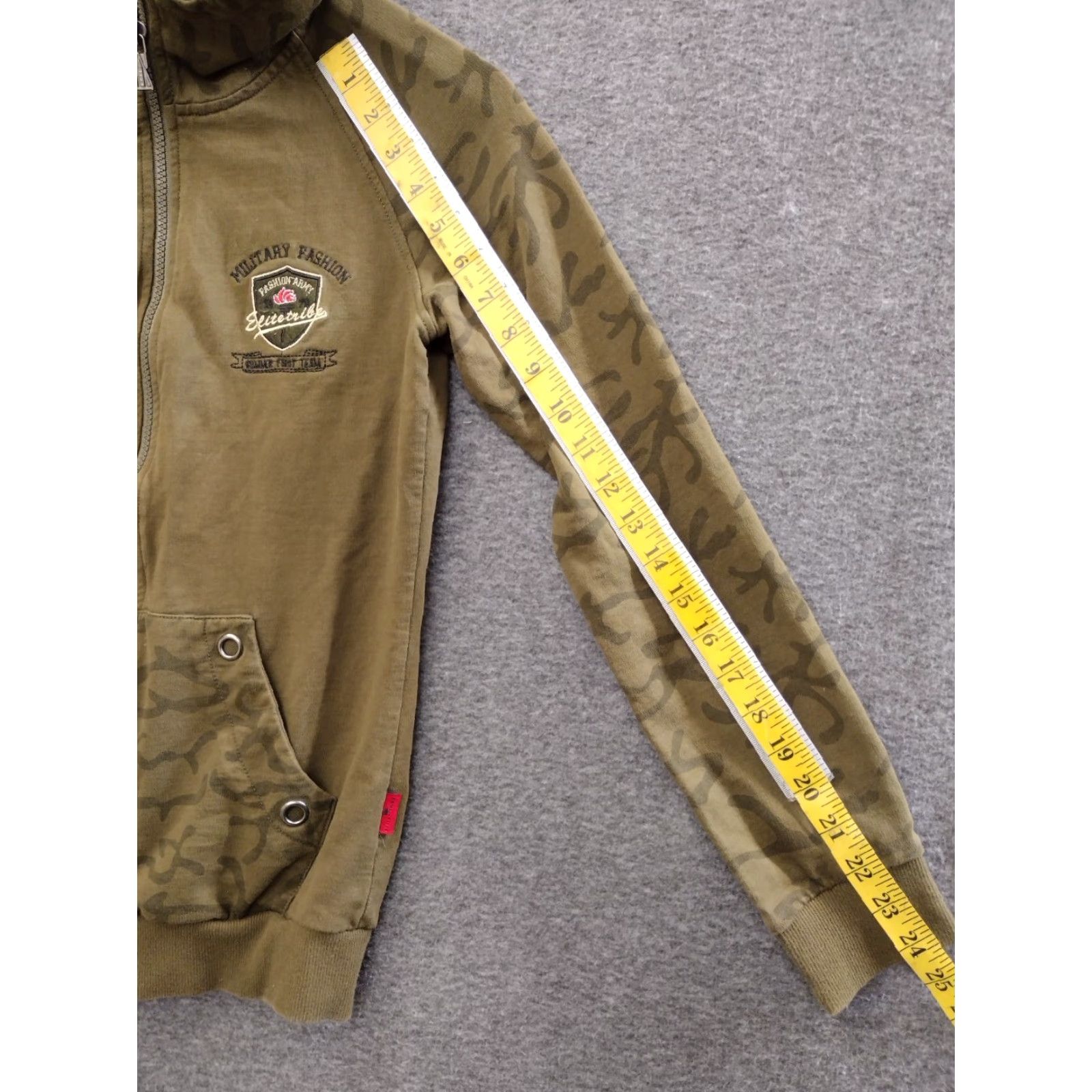 Vintage Elite Tribe Military Army Zip up Long Sleeve Hoodie Sweatshirt - Brown - L - Men - Camouflage - Full Zip - Lightweight - Regular Fit Size US L / EU 52-54 / 3 - 5 Thumbnail