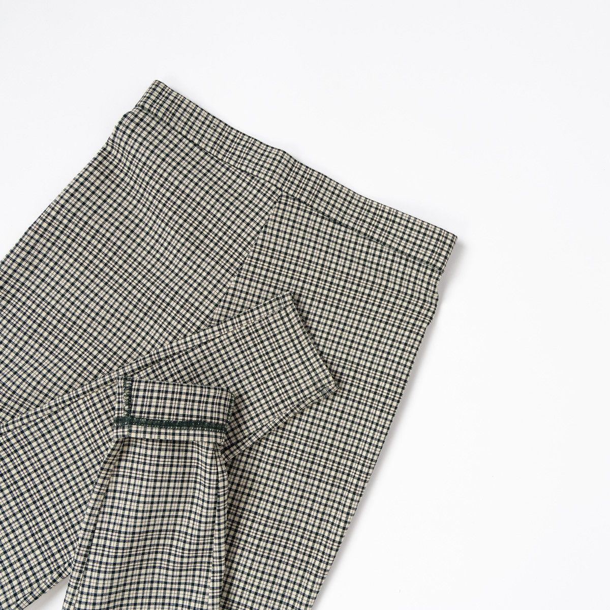 Zara Zara Womens Check Trousers Slim Fit Pants Green Beige Casual Size 26" / US 2 / IT 38 - 4 Thumbnail