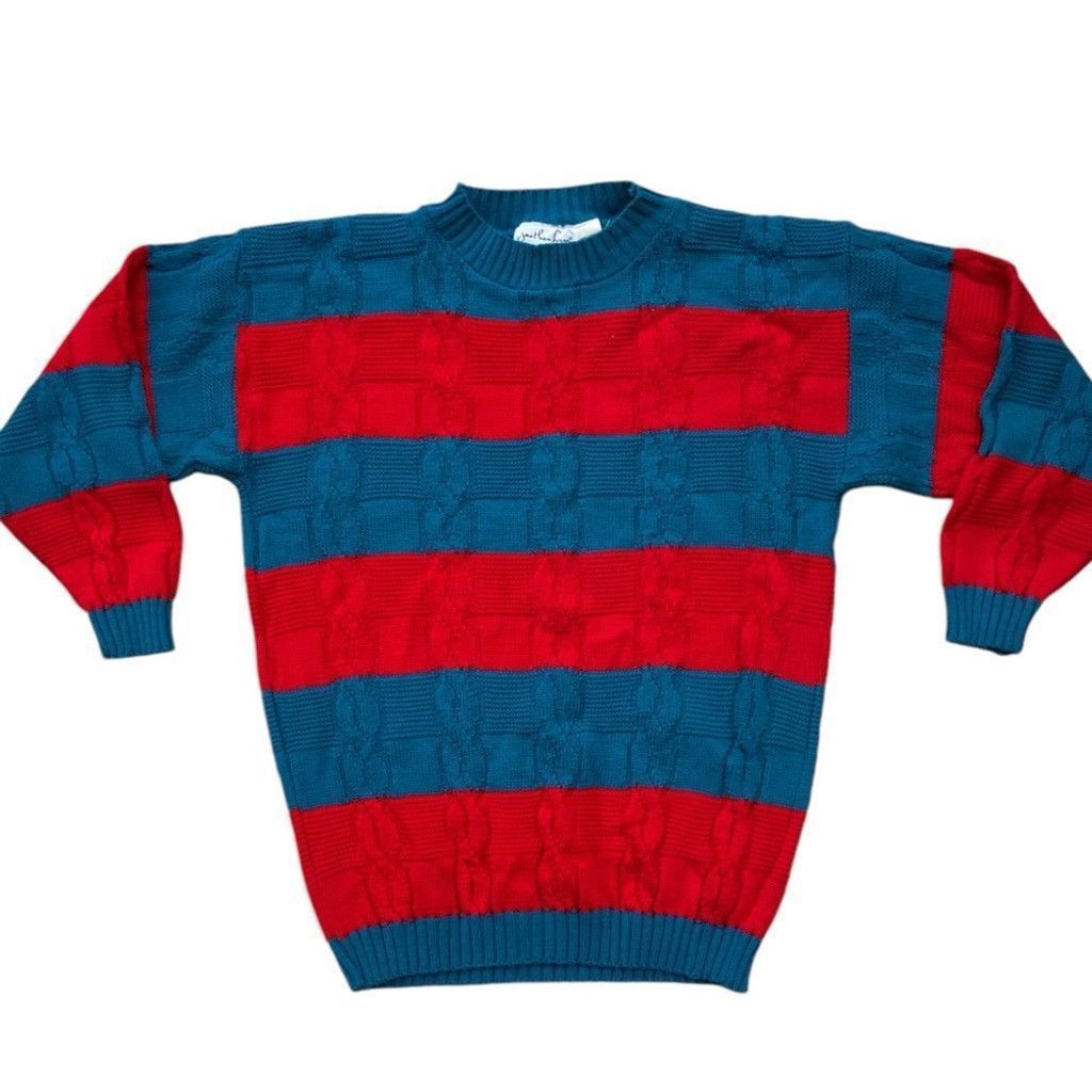 Jonathan Saunders Jonathan Logan Vintage Cable Knit Retro Red Blue Medium Size US M / EU 48-50 / 2 - 2 Thumbnail