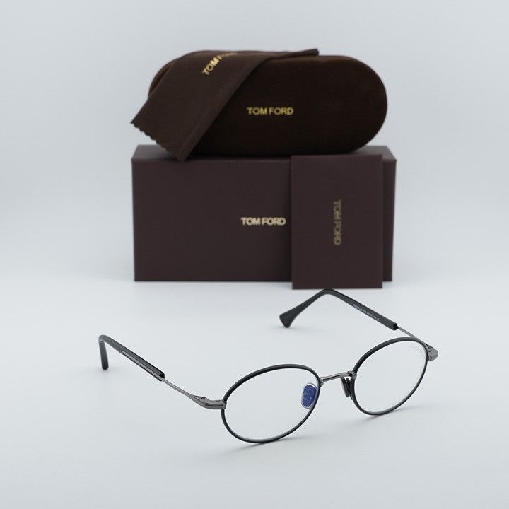 Tom Ford Tom Ford FT5973-B 020 Eyeglasses Grey 49mm Oval Frame Size ONE SIZE - 6 Thumbnail