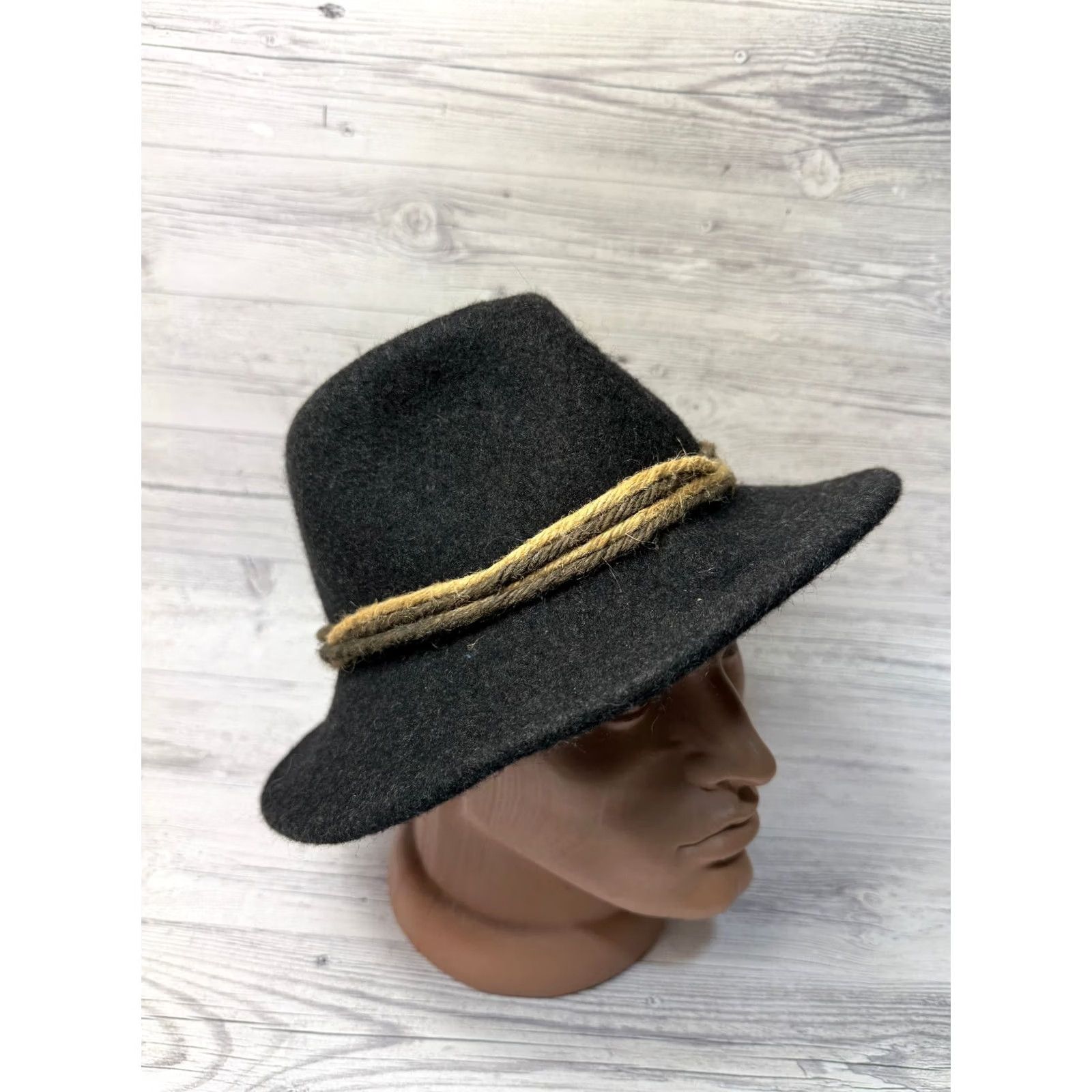 Folk Vintage Faustmann Germany Kreuzer Folk Hat Black size 54cm Size ONE SIZE - 4 Thumbnail