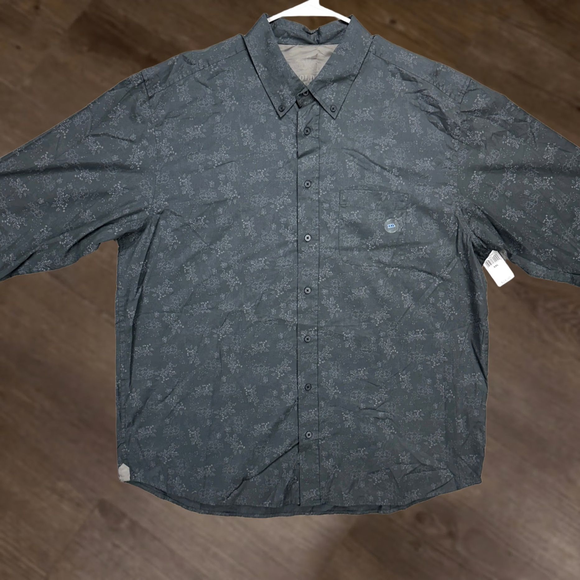 Old Navy Old Navy Mens Button-Down Shirt 2XL Grey Floral Long Sleeve Pocket NEW Size US XXL / EU 58 / 5 - 1 Thumbnail