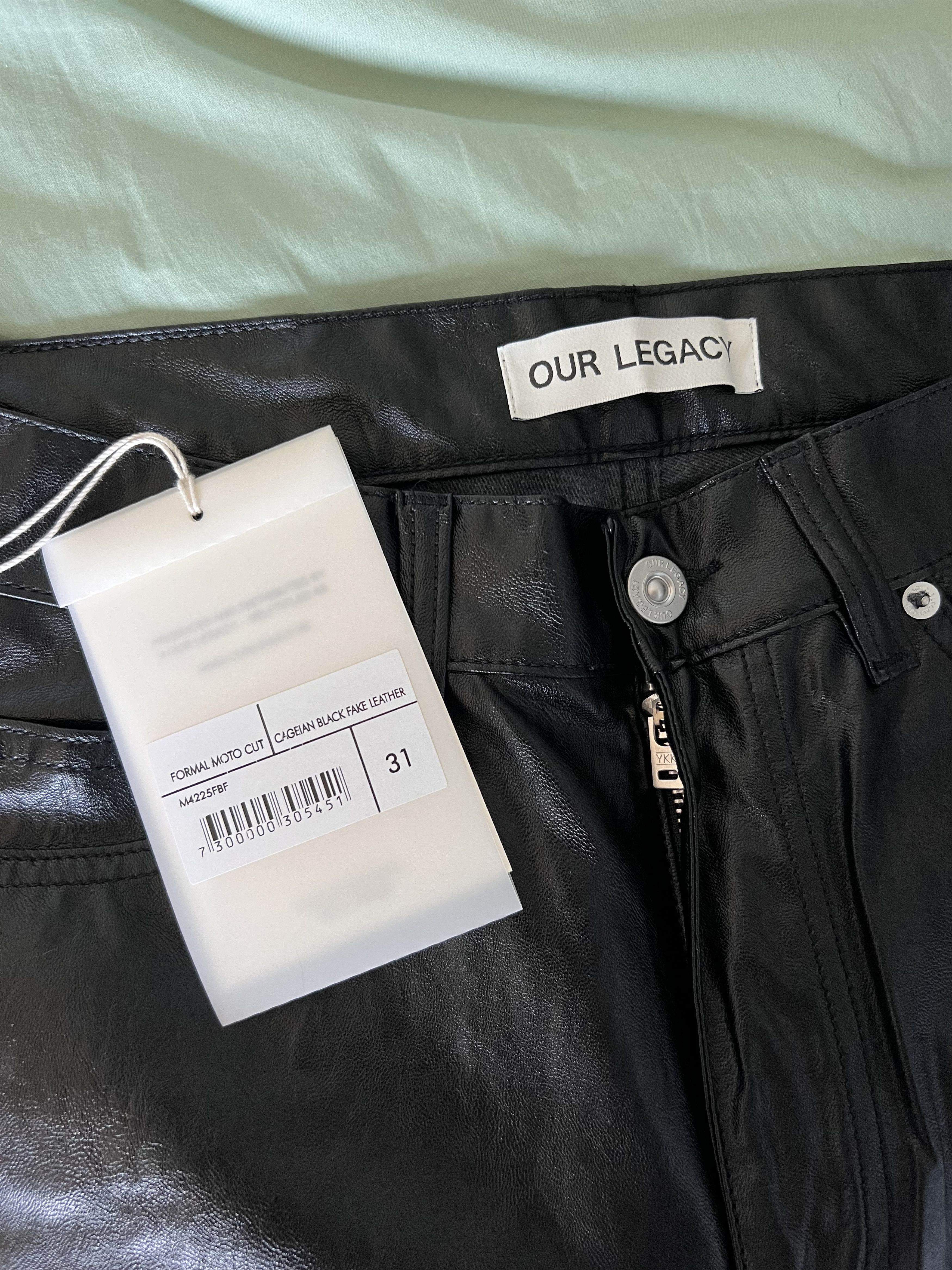 Our Legacy Our Legacy Formal Moto Cut Faux Leather Pants in Black Size US 31 - 7 Thumbnail