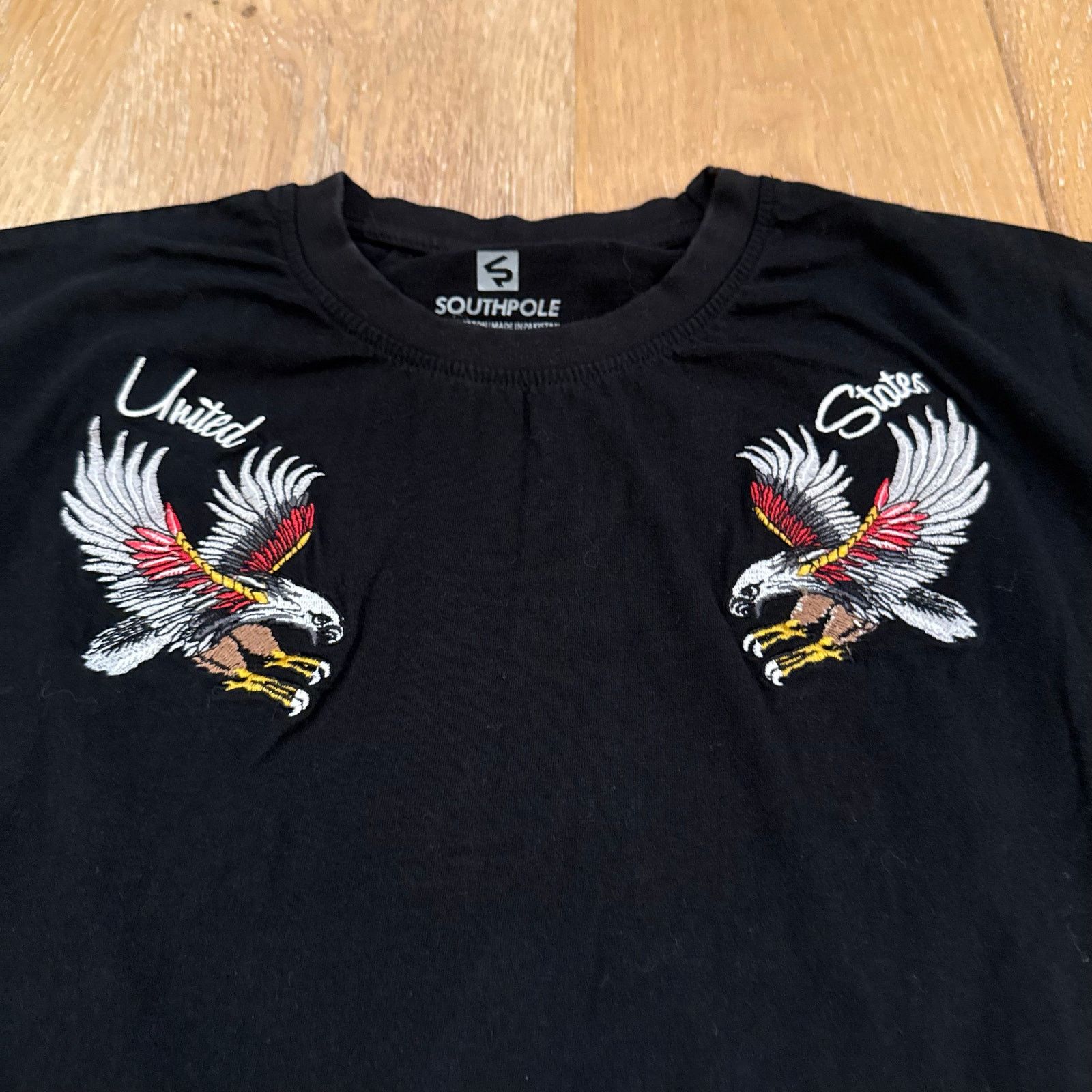 Southpole Y2K Southpole Eagle Embroidered Black T-Shirt Size US XXL / EU 58 / 5 - 4 Thumbnail