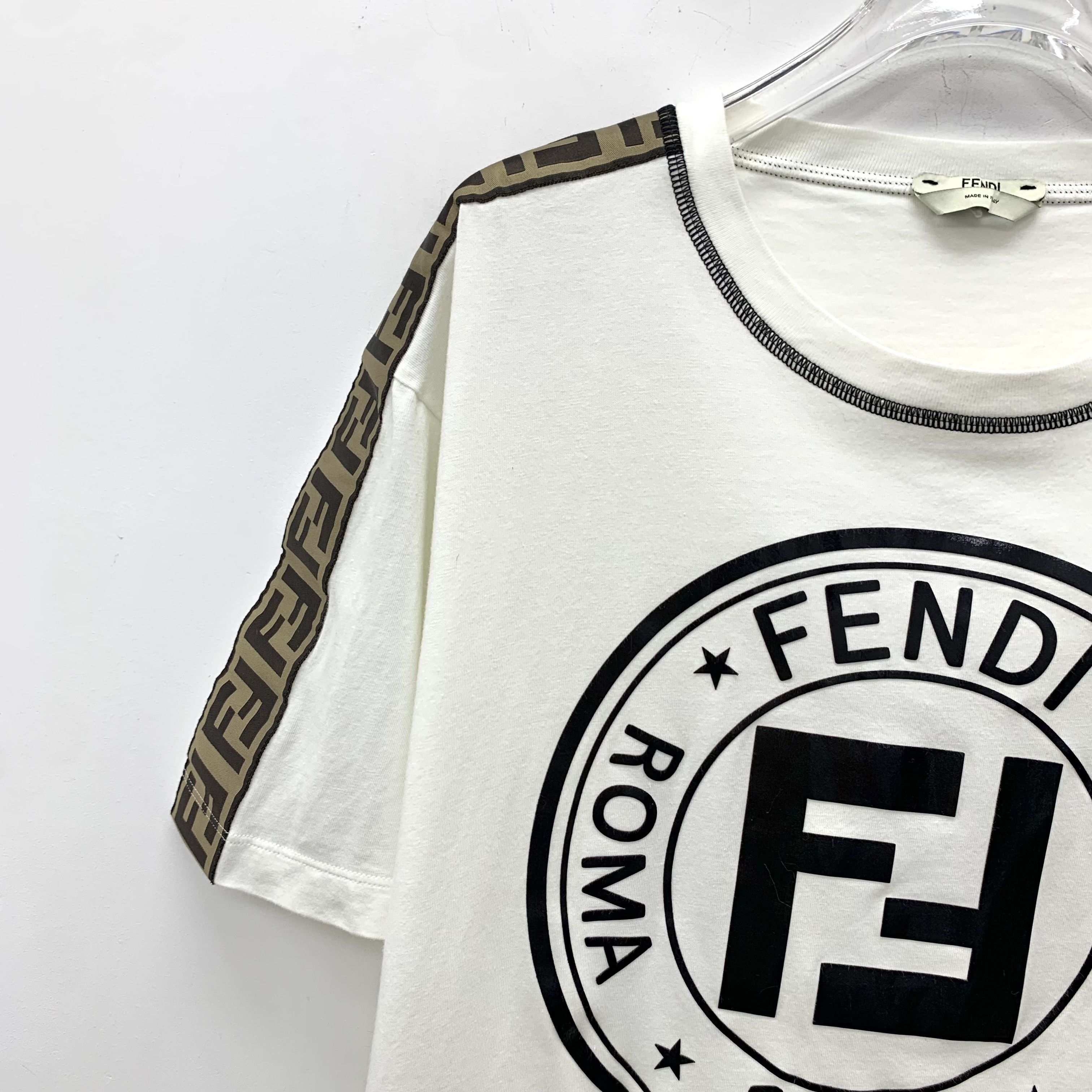 Fendi Fendi FF Logo T-Shirt White (40) Size S / US 4 / IT 40 - 3 Thumbnail