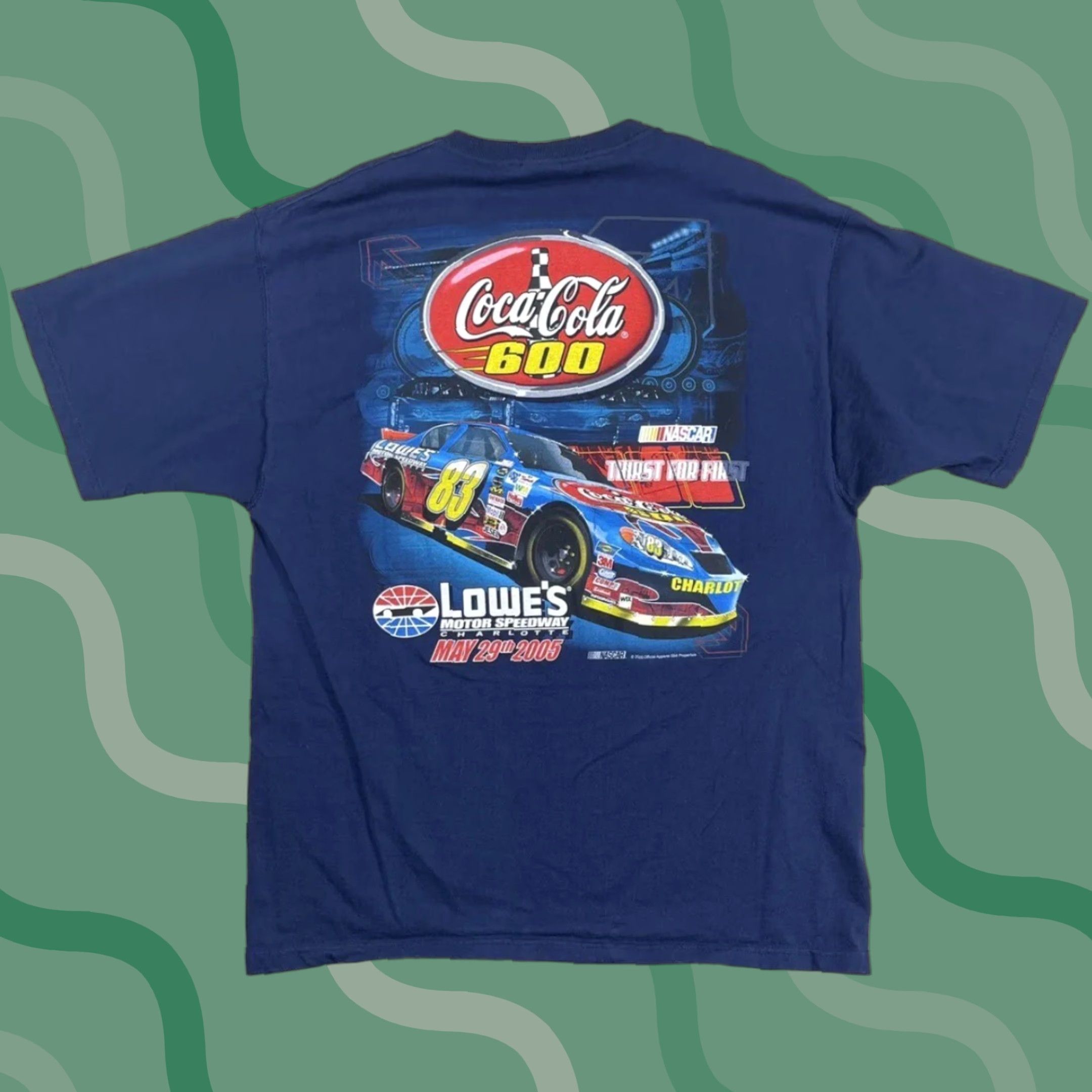 Vintage VINTAGE Coca-Cola T-Shirt XL Blue Racing Graphic 80s Double-Sided Mens Size US XL / EU 56 / 4 - 1 Thumbnail