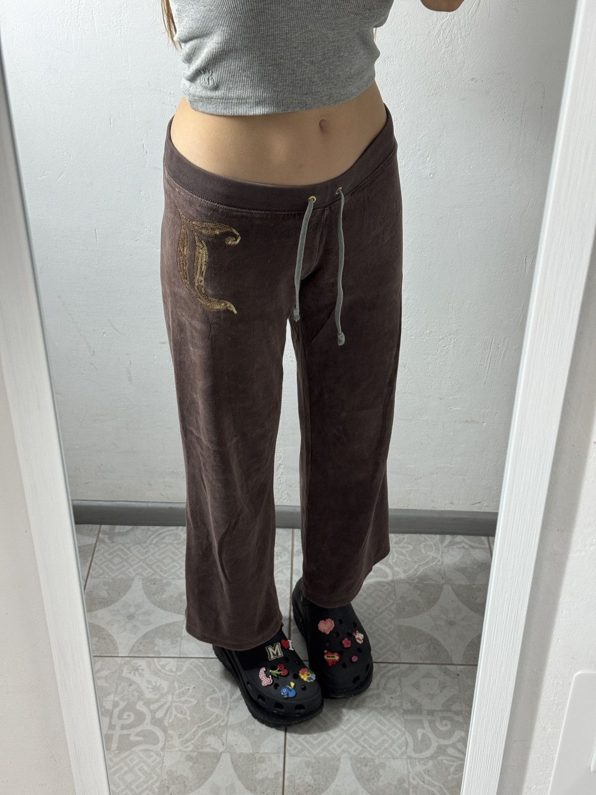 Juicy Couture VINTAGE VELOUR JUICY COUTURE 2000s PANTS Size 30" / US 8 / IT 44 - 2 Thumbnail