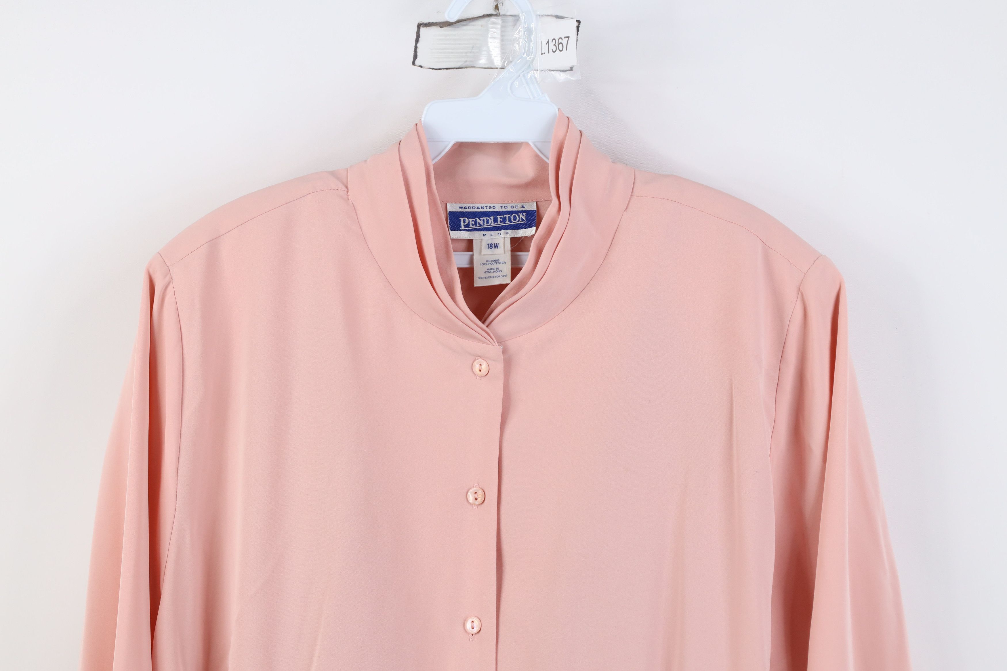 Pendleton Vintage 90s Pendleton Collared Button Shirt Blush Pink Size XXL / US 16-18 / IT 52-54 - 2 Thumbnail