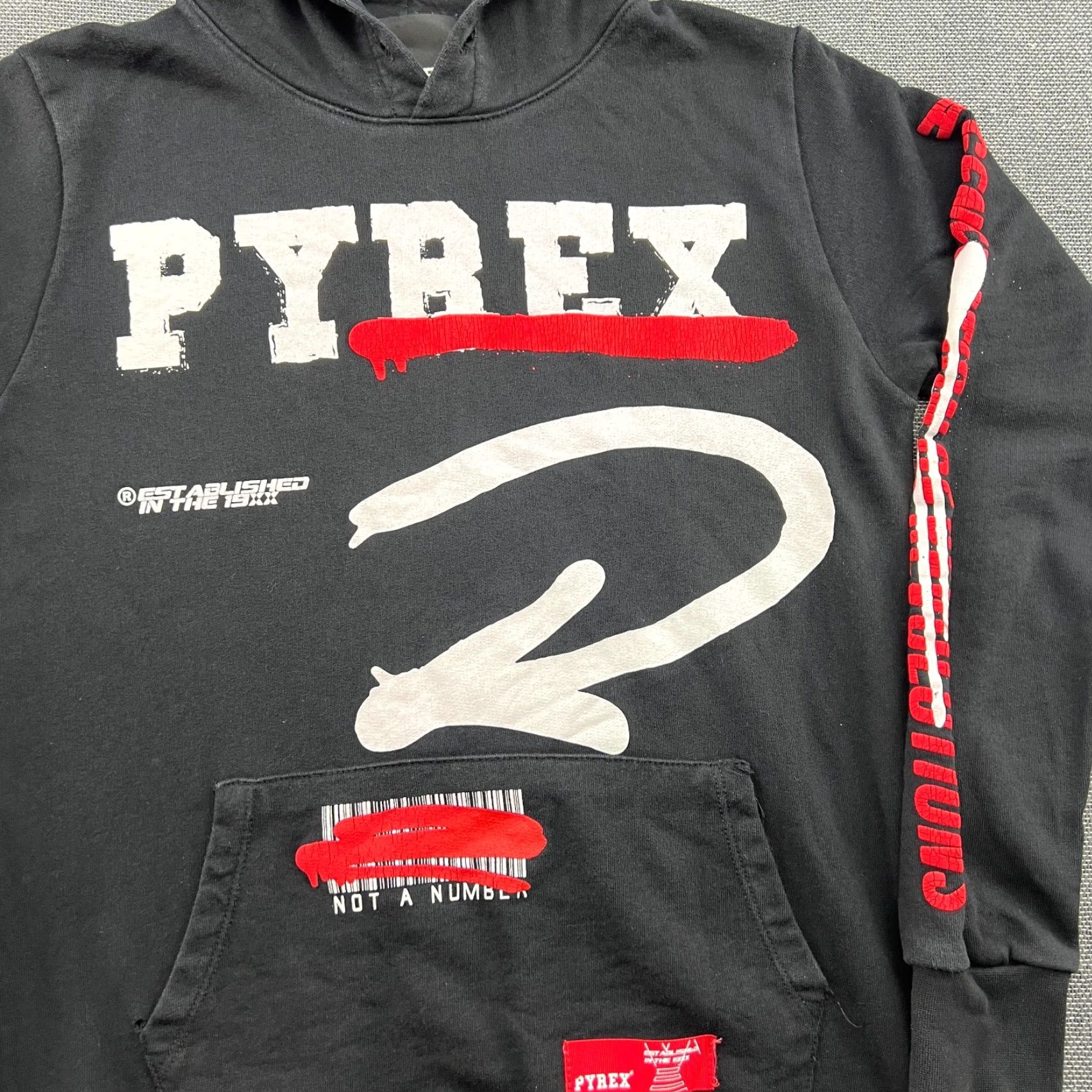 Vintage PYREX Vision Virgil Abloh Mens Hoodie XS Limited edition Sweatshirt Black Shirt Size US XS / EU 42 / 0 - 4 Thumbnail
