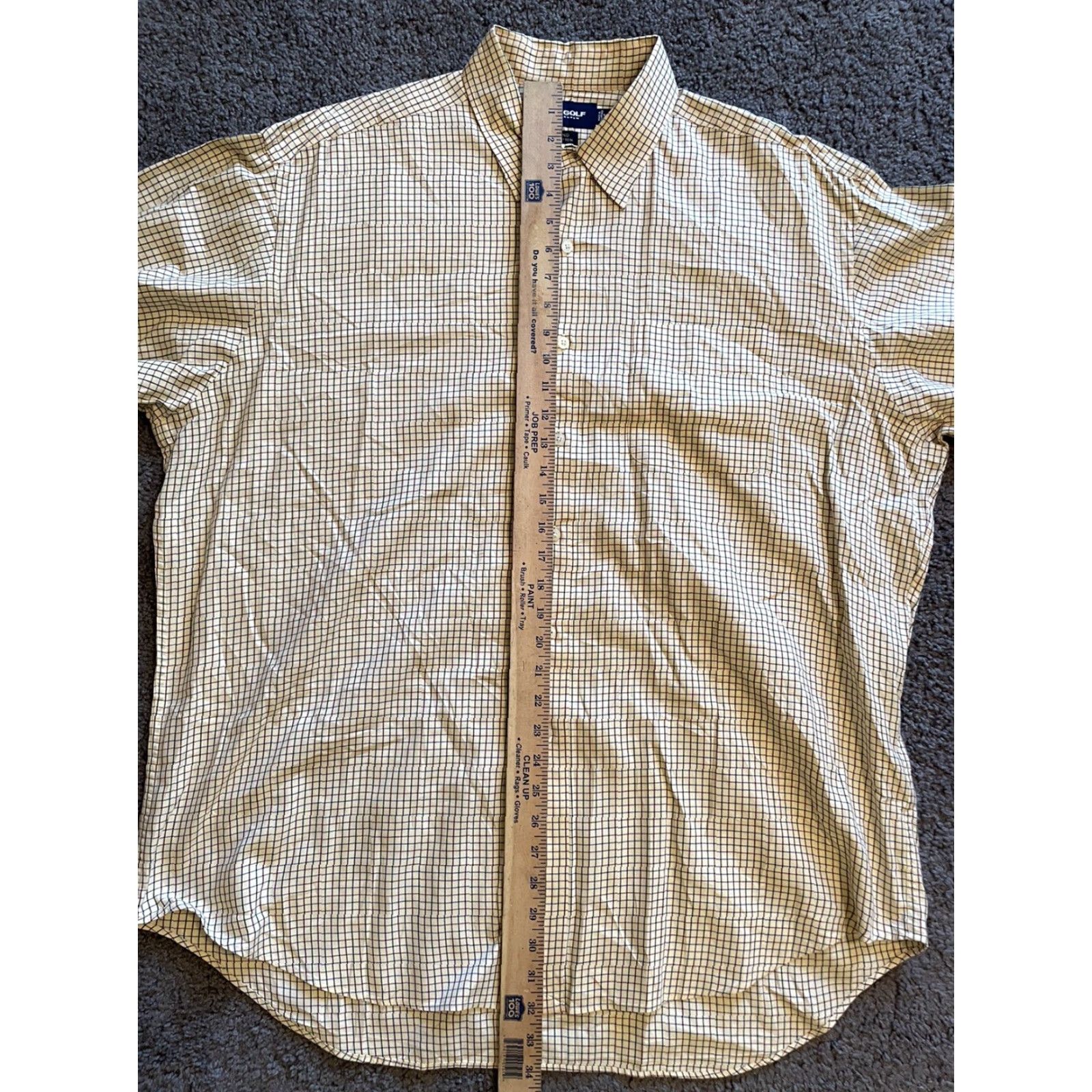 Ralph Lauren VINTAGE Polo Golf Ralph Lauren Lofting Mens Yellow BLACK Long Sleeve Button Down XL Shirt Steel? Size US XL / EU 56 / 4 - 5 Thumbnail