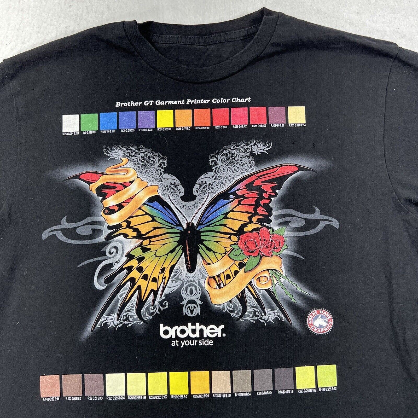 Other Brother Printer Small Black Colorful Butterfly Graphic Tee Size US S / EU 44-46 / 1 - 2 Thumbnail