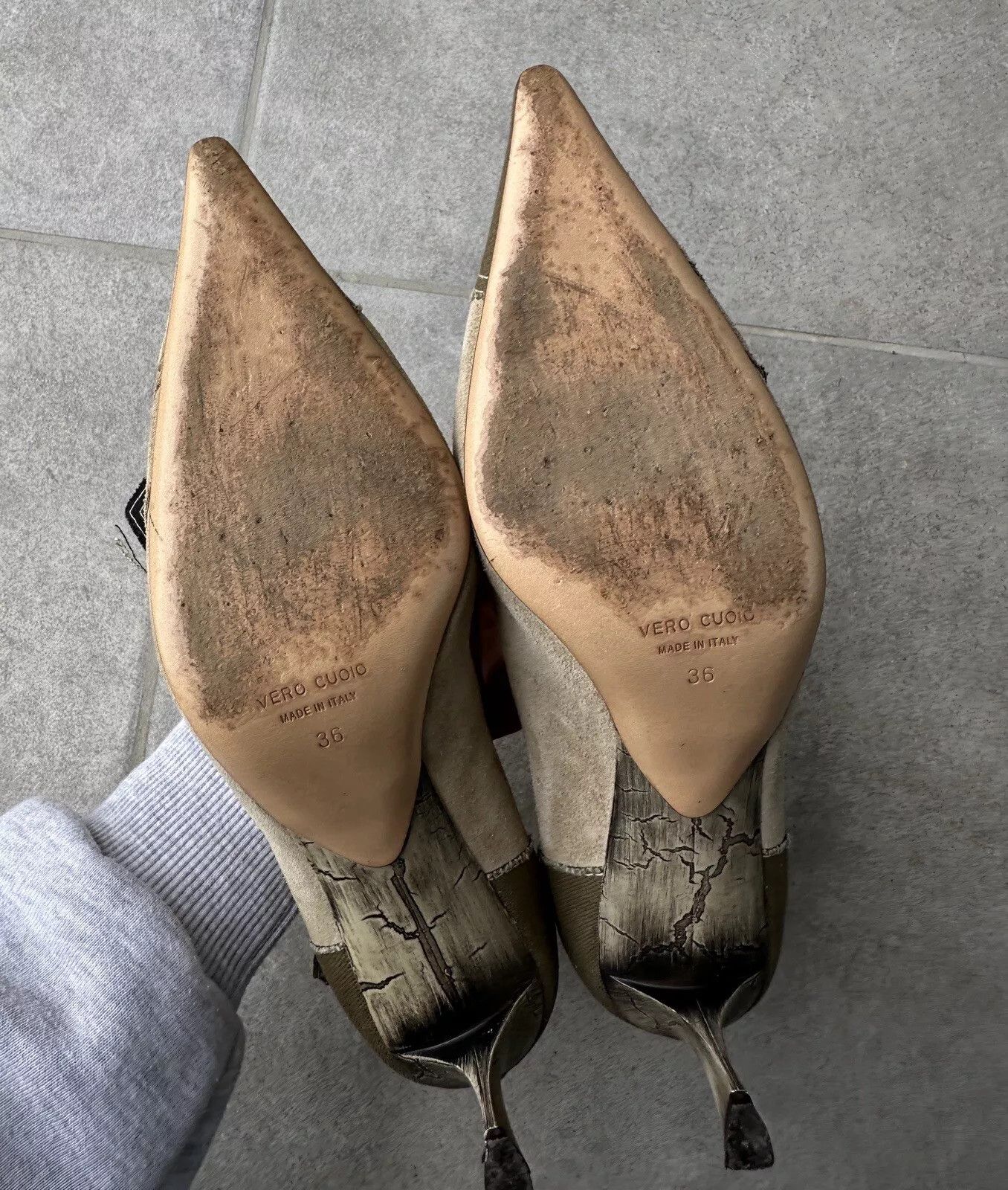 Karen Millen Vintage Karen Millen Leather Denim y2k Heels Kitten Shoes Size US 6 / IT 36 - 14 Thumbnail
