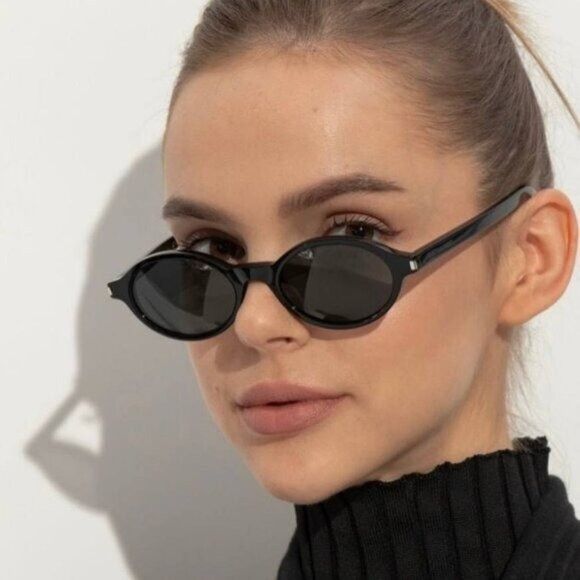 Saint Laurent SL751JEANNE 001 Sunglasses Black Oval Frame