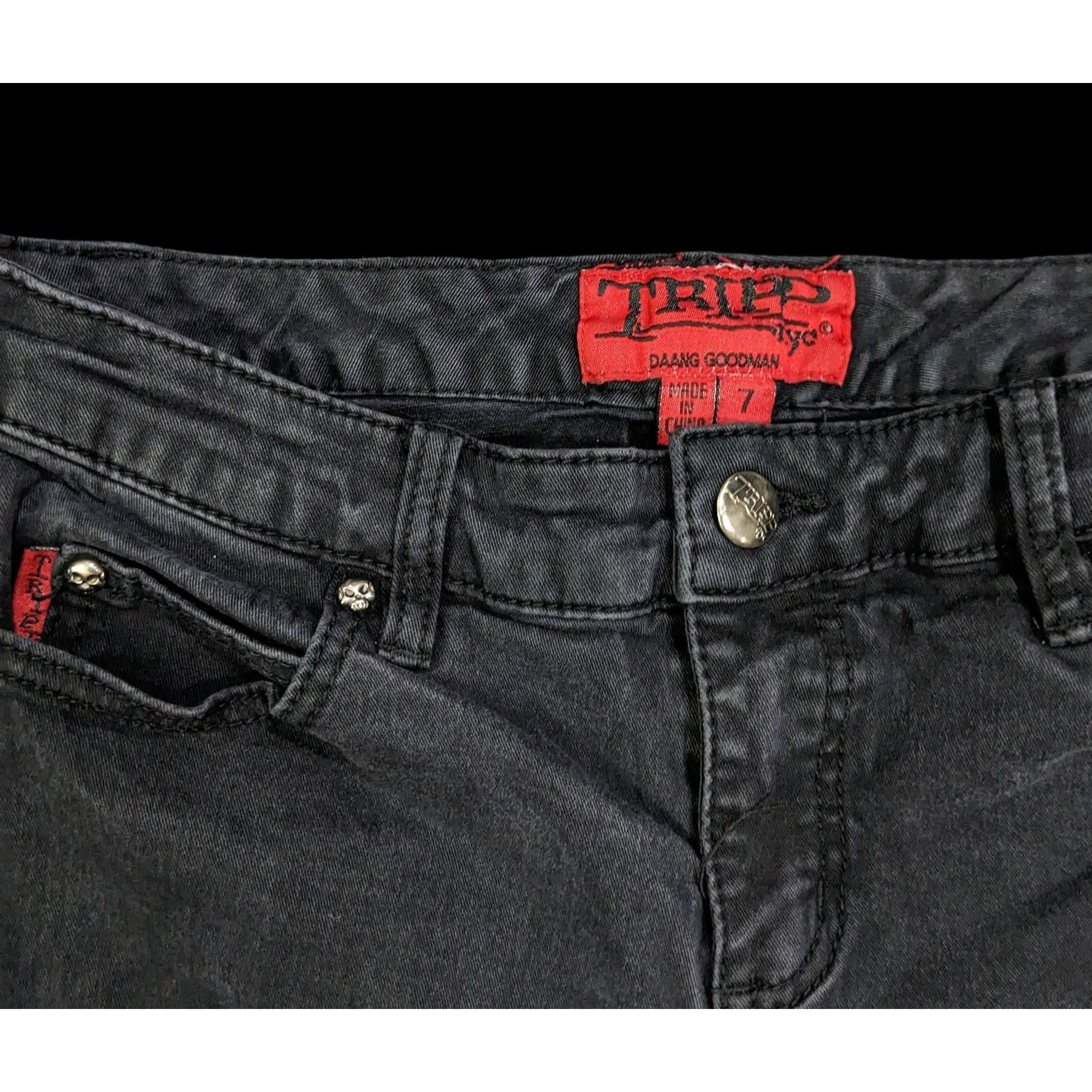 Tripp NYC Vintage Y2K Gothic Distressed Skinny Jeans by TrippNYC Size 29" - 3 Thumbnail