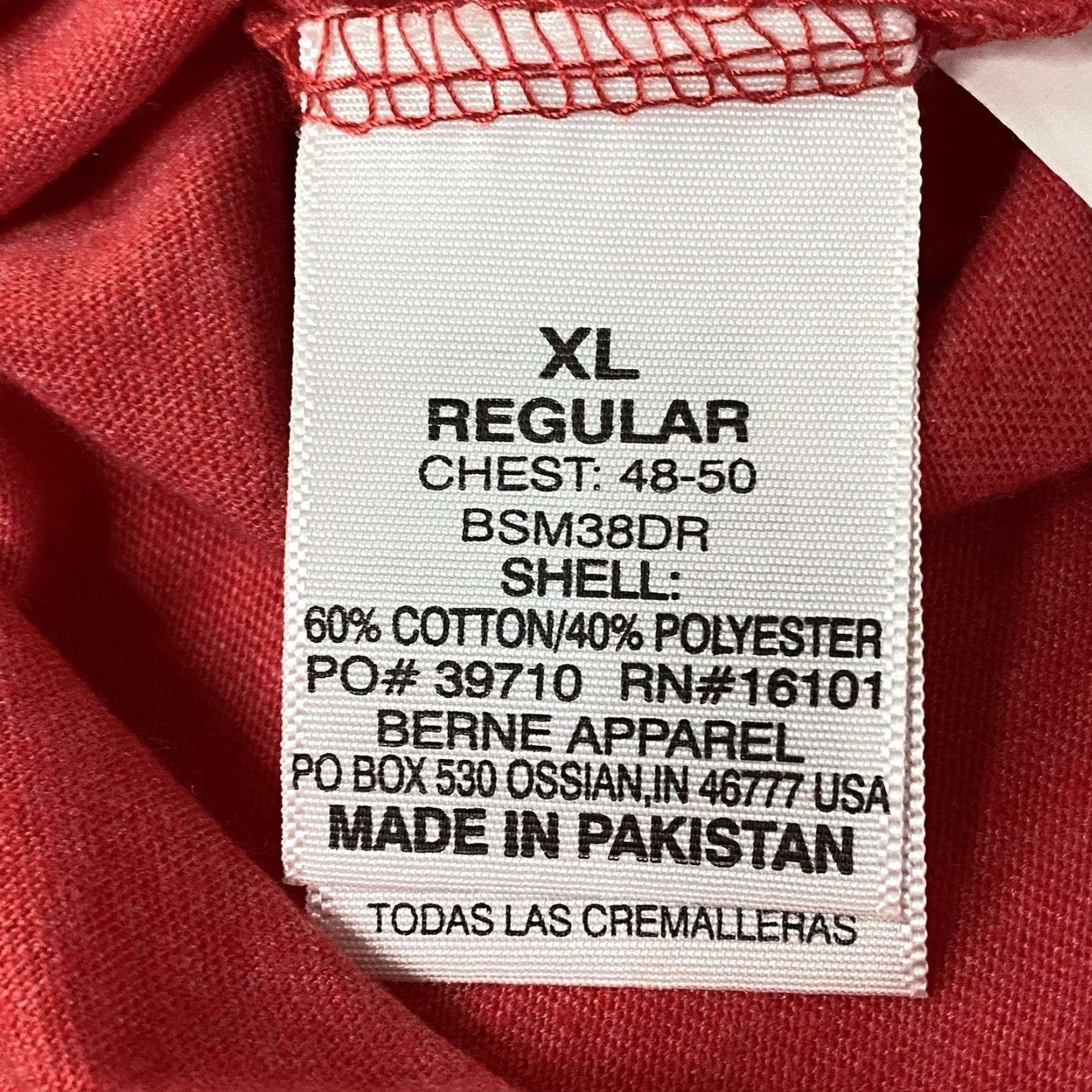 Vintage Berne Workwear T Shirt XL Red Crew Neck Short Sleeve Pocket Logo Men Adult Regular Cotton Size US XL / EU 56 / 4 - 6 Thumbnail