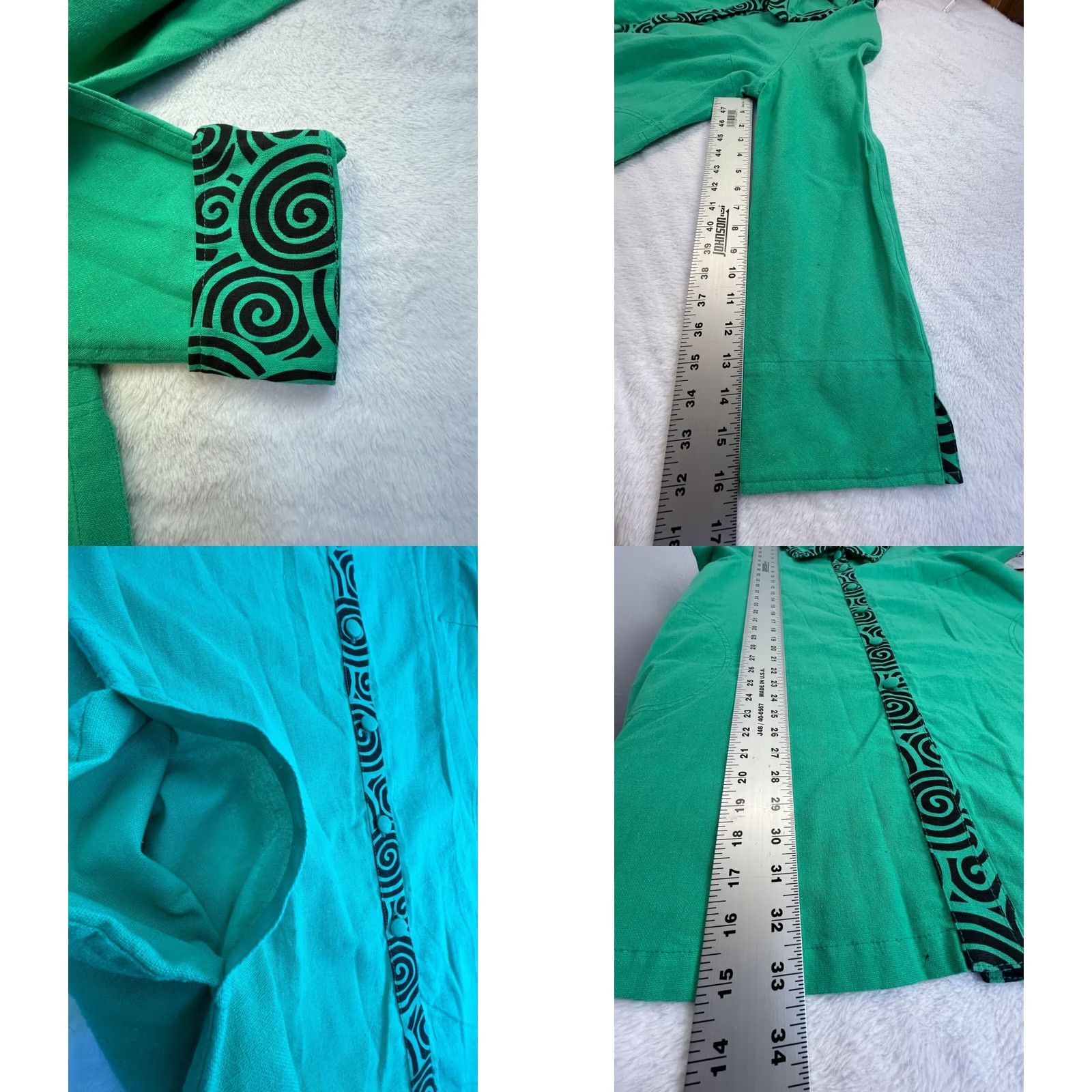 Vintage Cupcake International Coat Jacket Womens Swing 3/4 Sleeve Medium Green Black New Size M / US 6-8 / IT 42-44 - 8 Thumbnail