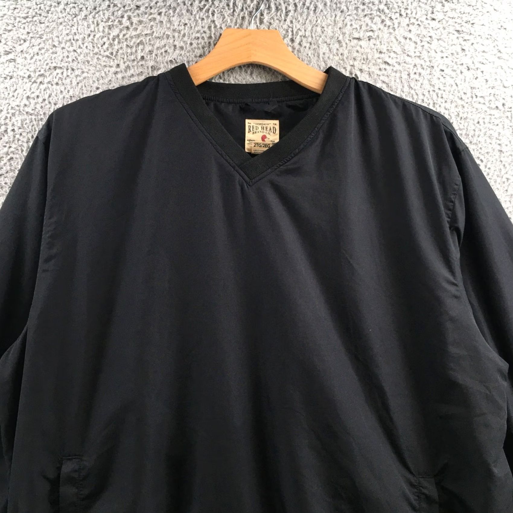 Vintage Red Head Brand Co Pullover Mens 2XL Black V Neck Long Sleeve Lightweight Jacket Size US XXL / EU 58 / 5 - 2 Thumbnail