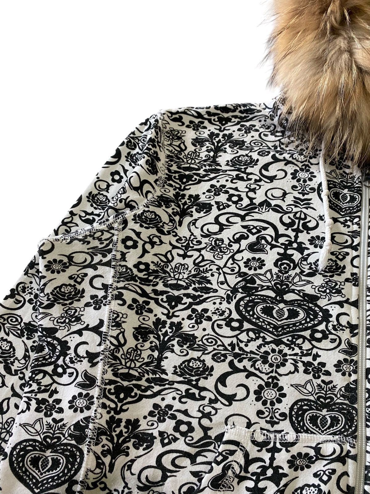 Japanese Brand Fur N.W.D Black White Paisley Full Zip Hoodie All Over Print Size L / US 10 / IT 46 - 2 Thumbnail