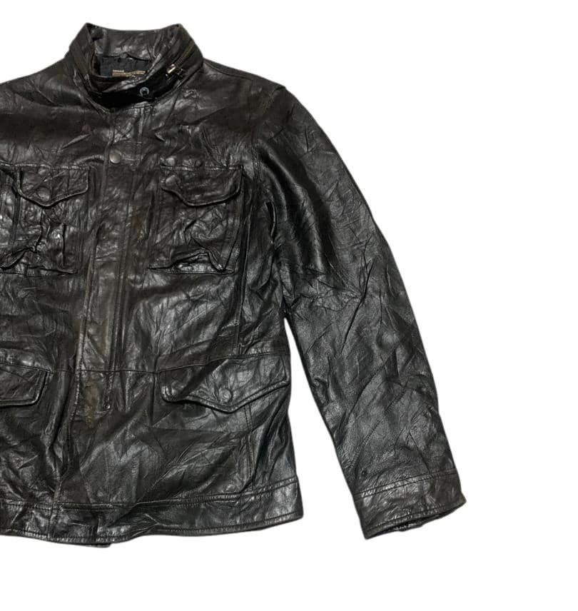 Japanese Brand Vintage Back Number M 65 Field Sheepskin Leather Jacket Size US L / EU 52-54 / 3 - 3 Thumbnail