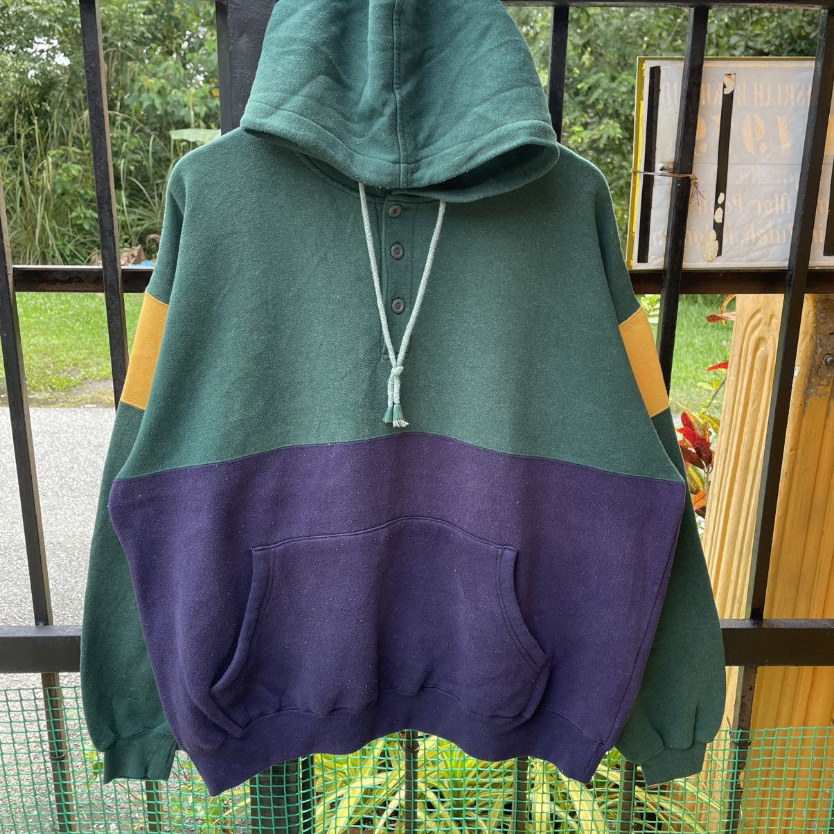Towncraft 🔥Vintage 90s Towncraft Colourblock Design Pullover Hoodie Size US XL / EU 56 / 4 - 5 Thumbnail