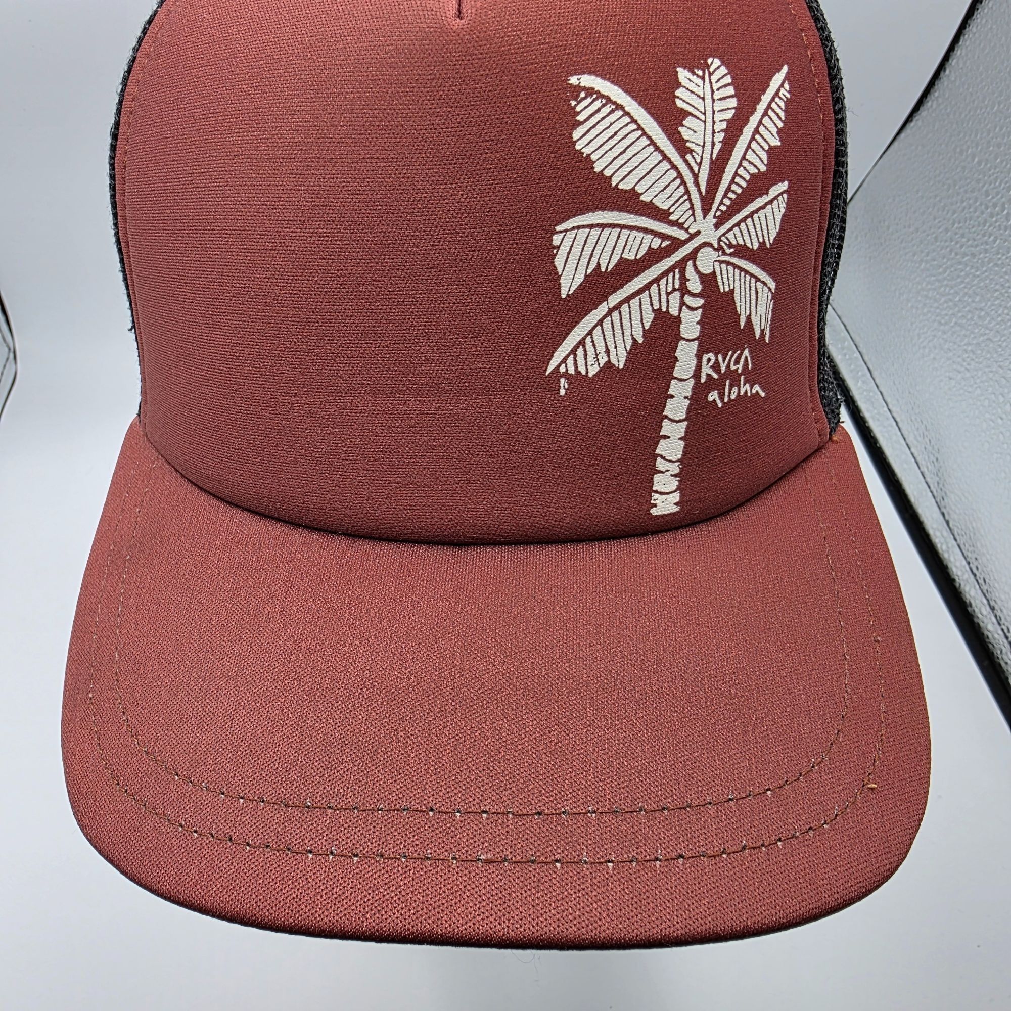 RVCA RVCA Aloha Adults Red Black Trucker Hat Casual Beach Summer Size ONE SIZE - 9 Thumbnail