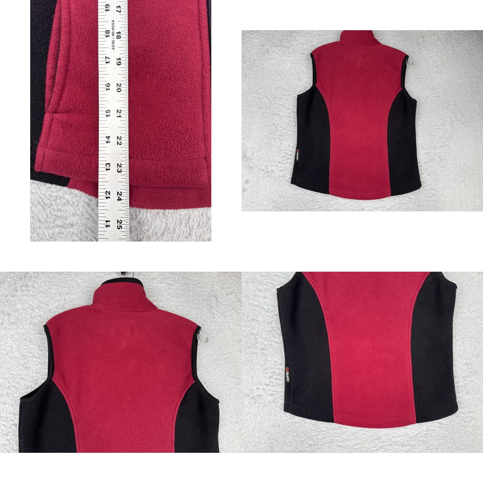 Vintage Alpine Design Vest Women L Red Black Fleece Full Zip Outdoor Hiking Polartec Size L / US 10 / IT 46 - 9 Thumbnail