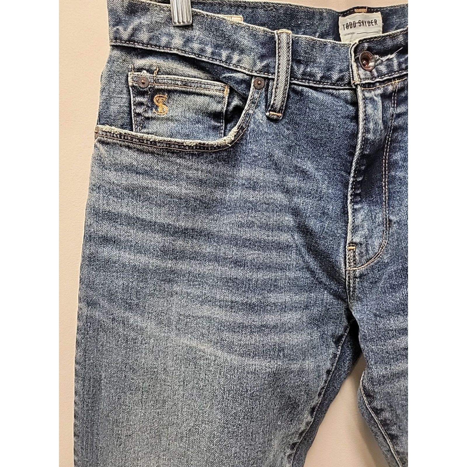 Todd Snyder Todd Snyder Mens Slim Jeans 32x34 5-Pocket Denim Cotton Blend Blue Slim Fit Stretch Size US 32 / EU 48 - 2 Thumbnail