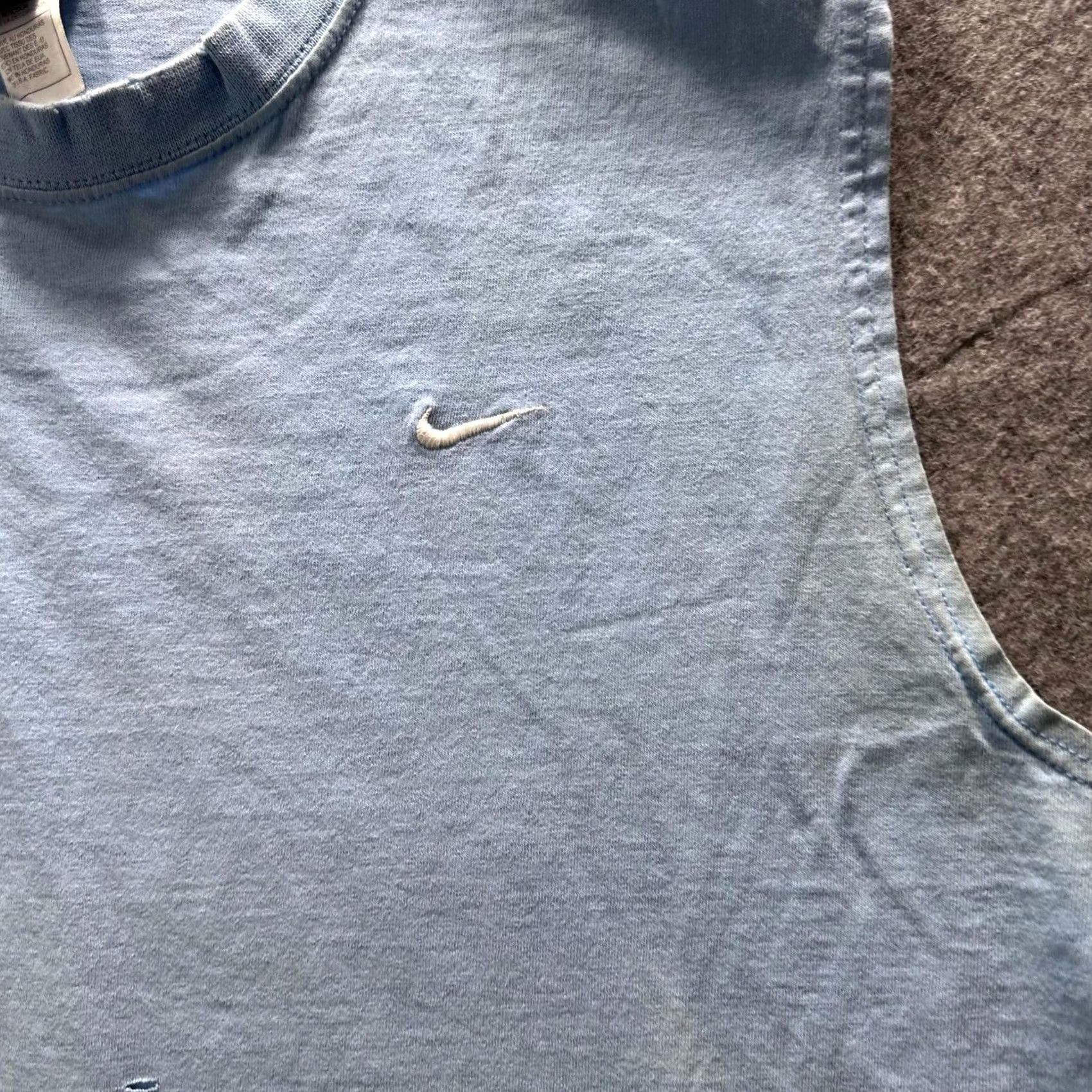 Nike Nike Shirt Mens L Blue Sleeveless Swoosh Logo Tank Crewneck Cotton Jersey Size US L / EU 52-54 / 3 - 3 Thumbnail