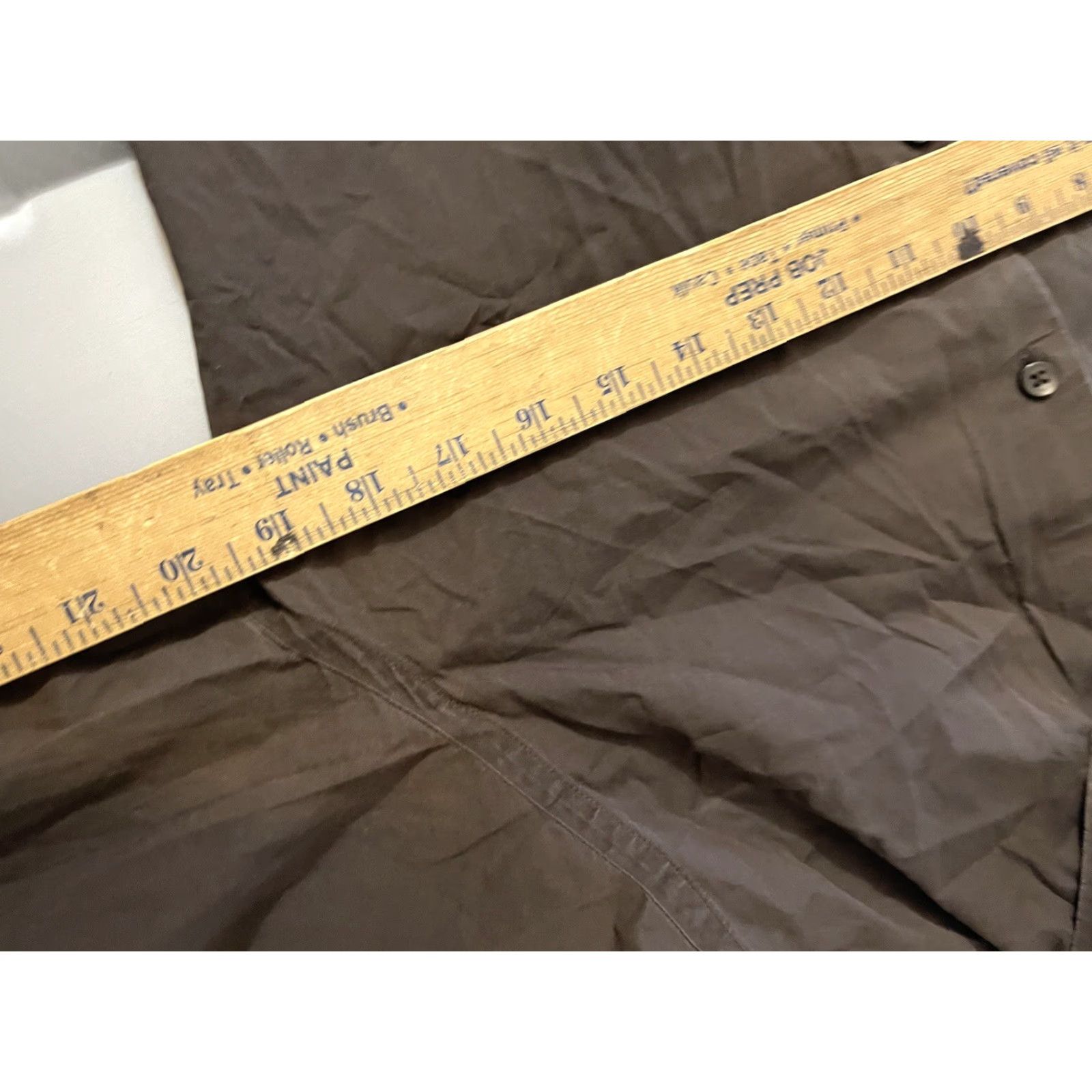Express Express Dress Shirt Brown Solid Button Shirt Medium Mens Size 40R - 5 Thumbnail