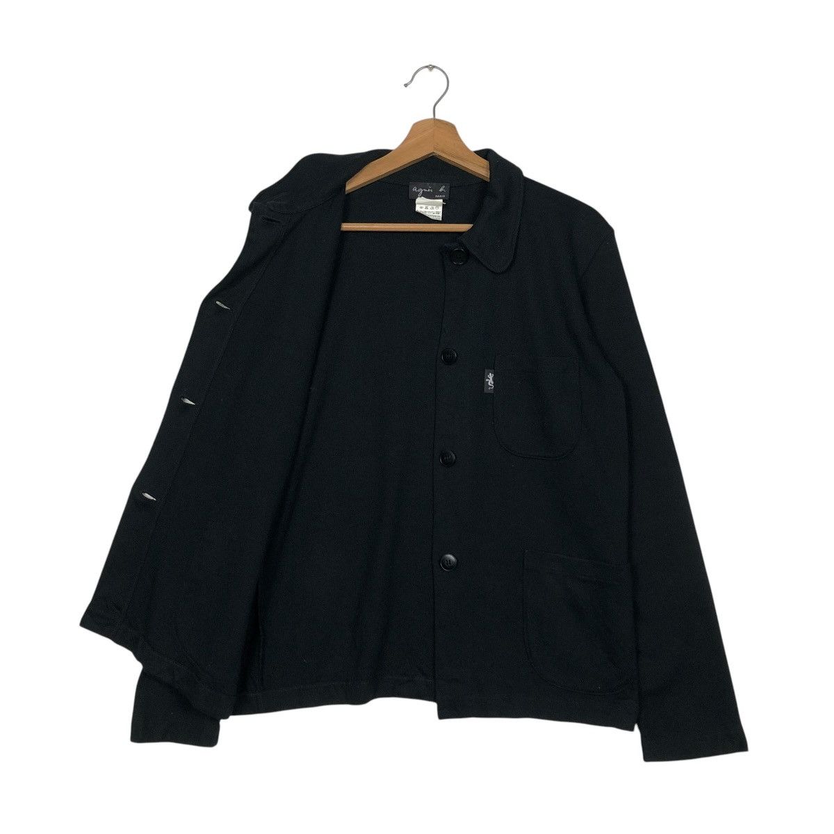 agnes b. 🔥RICH BLACK VINTAGE CHORE JACKET AGNES B. PARIS Size US S / EU 44-46 / 1 - 13 Thumbnail
