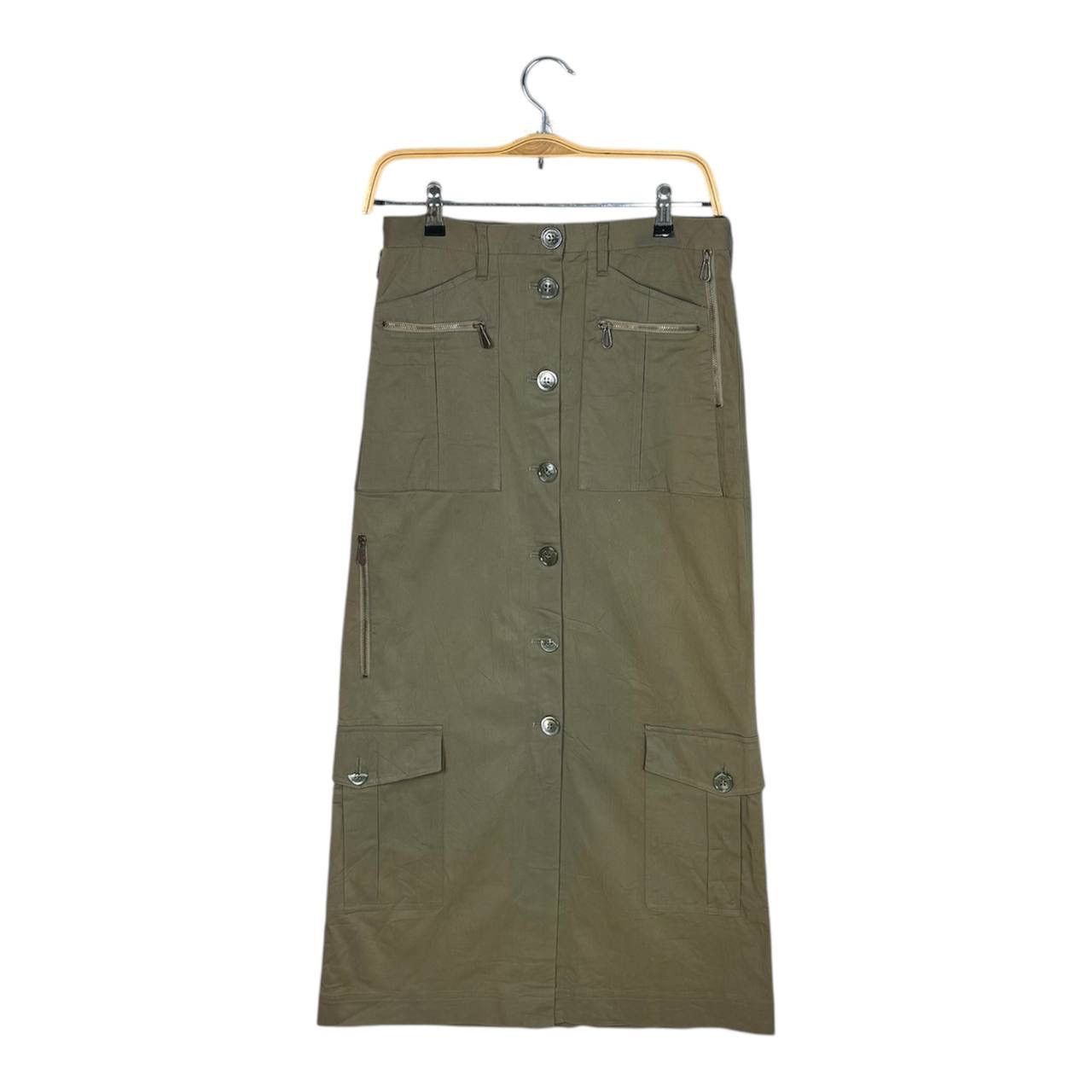 Moschino Decorative Cargo Skirt Army Green Multipocket