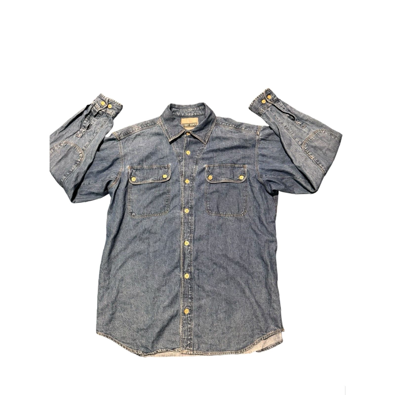 Vintage Stormy Kromer Denim Shirt Jacket Mens L Cotton Button Up Field Shacket HTF Denim Shirt Jacket L Blue Pockets Vintage? No (but vintage is No). Size US L / EU 52-54 / 3 - 5 Thumbnail