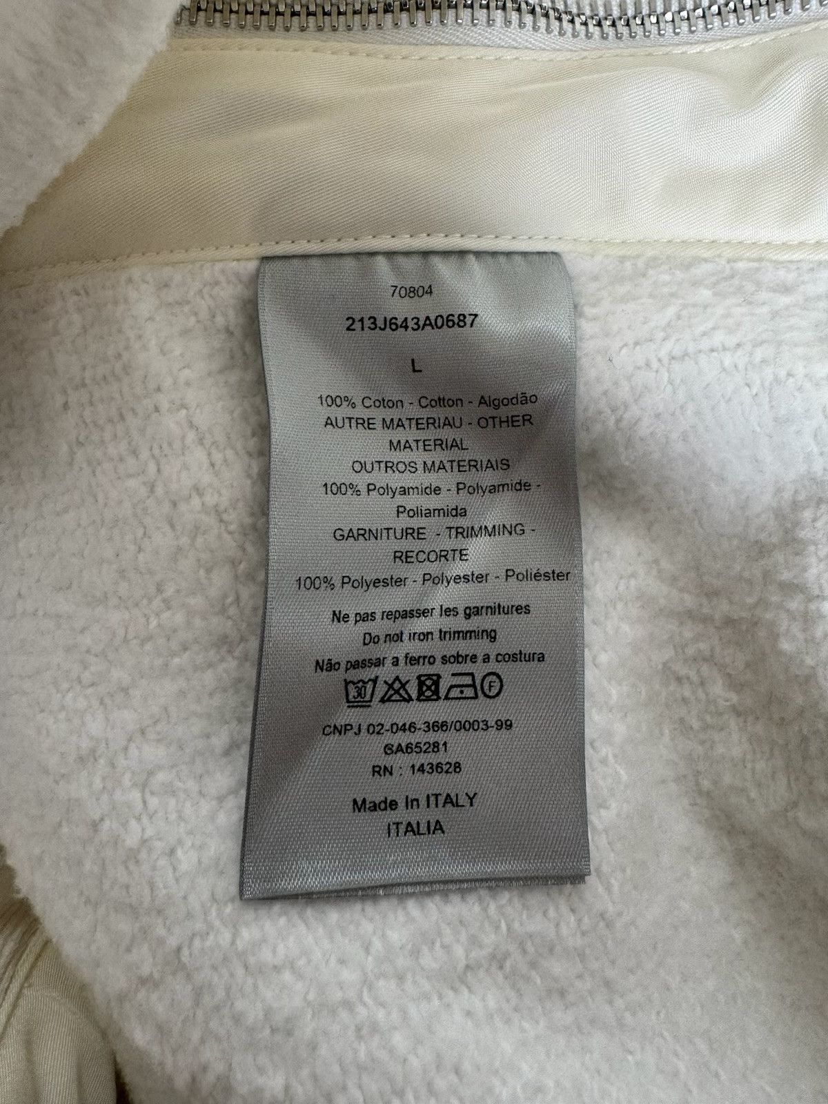 Dior × Sacai Dior Sacai White Embroidered Patch Sweater Size US L / EU 52-54 / 3 - 5 Thumbnail